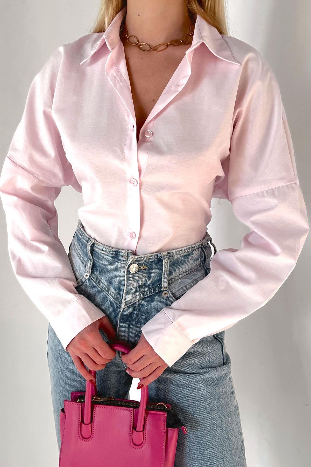 Basic Poplin Gömlek Pudra