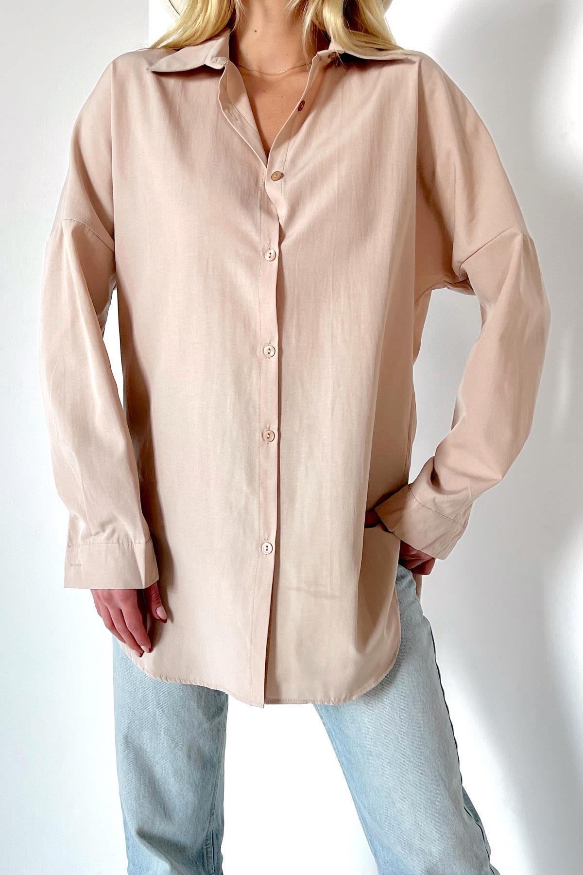 Basic Poplin Gömlek Taş