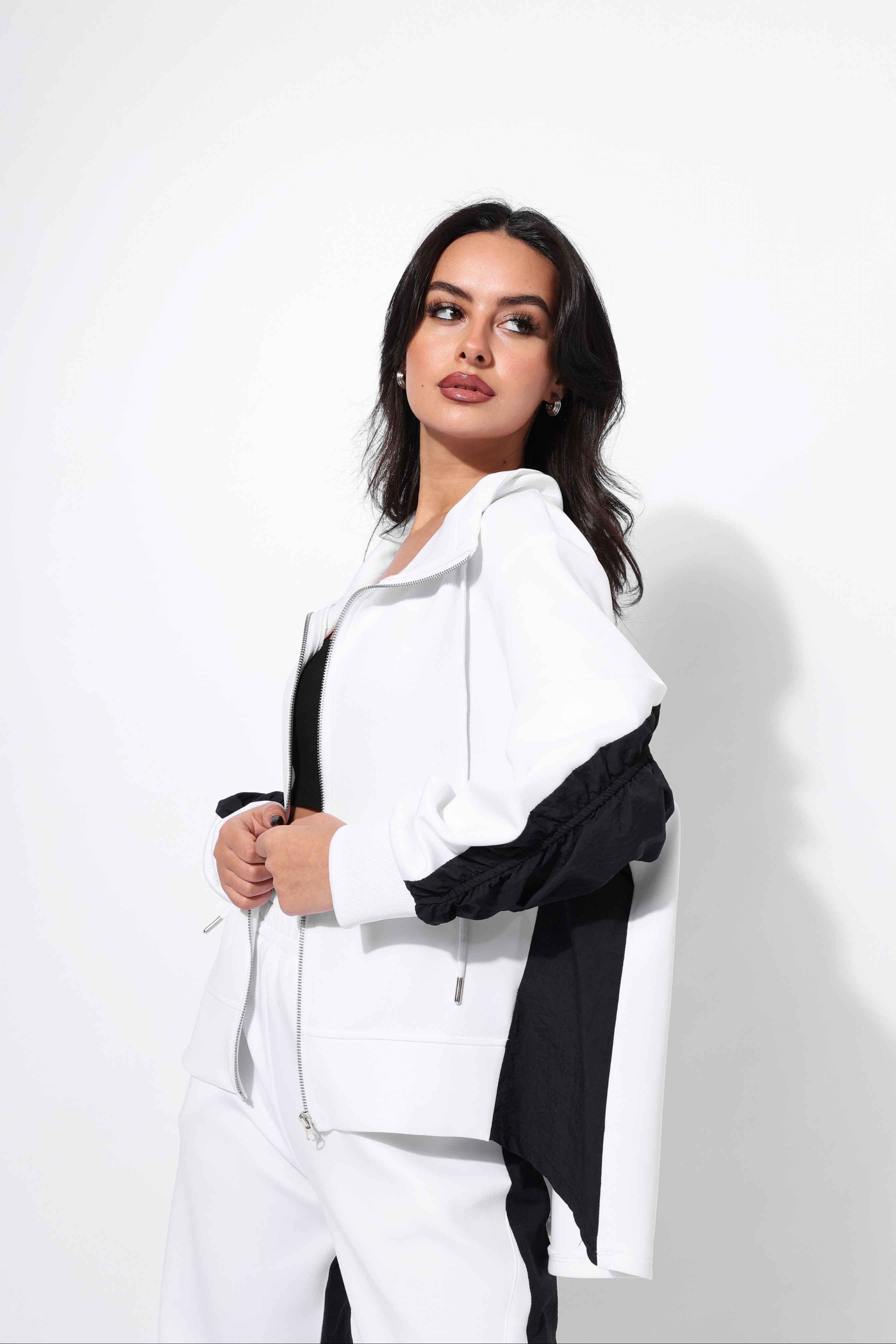 Duo Parçalı Sweat Beyaz Siyah