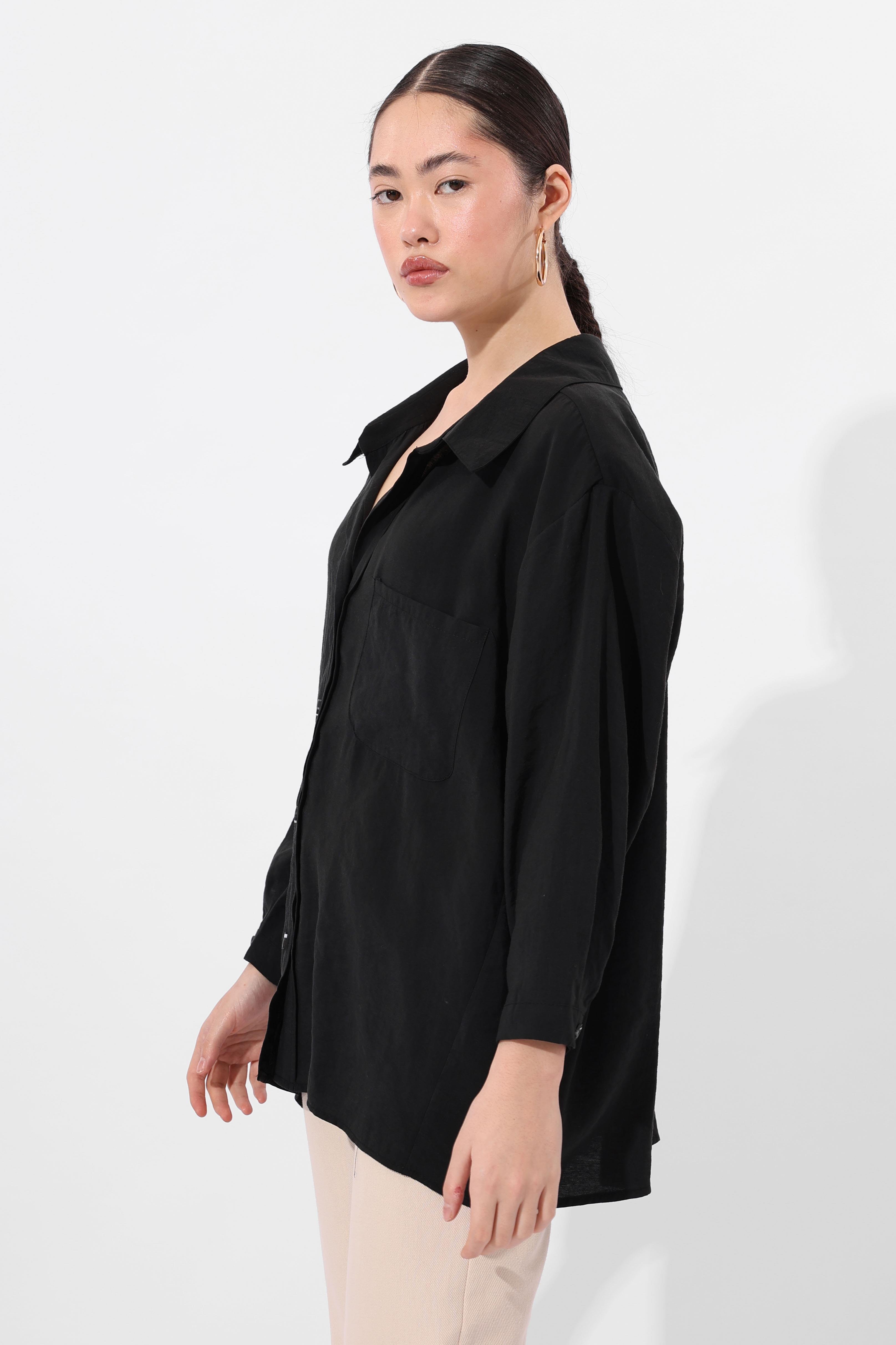 Toptan Basic Salaş Gömlek Siyah