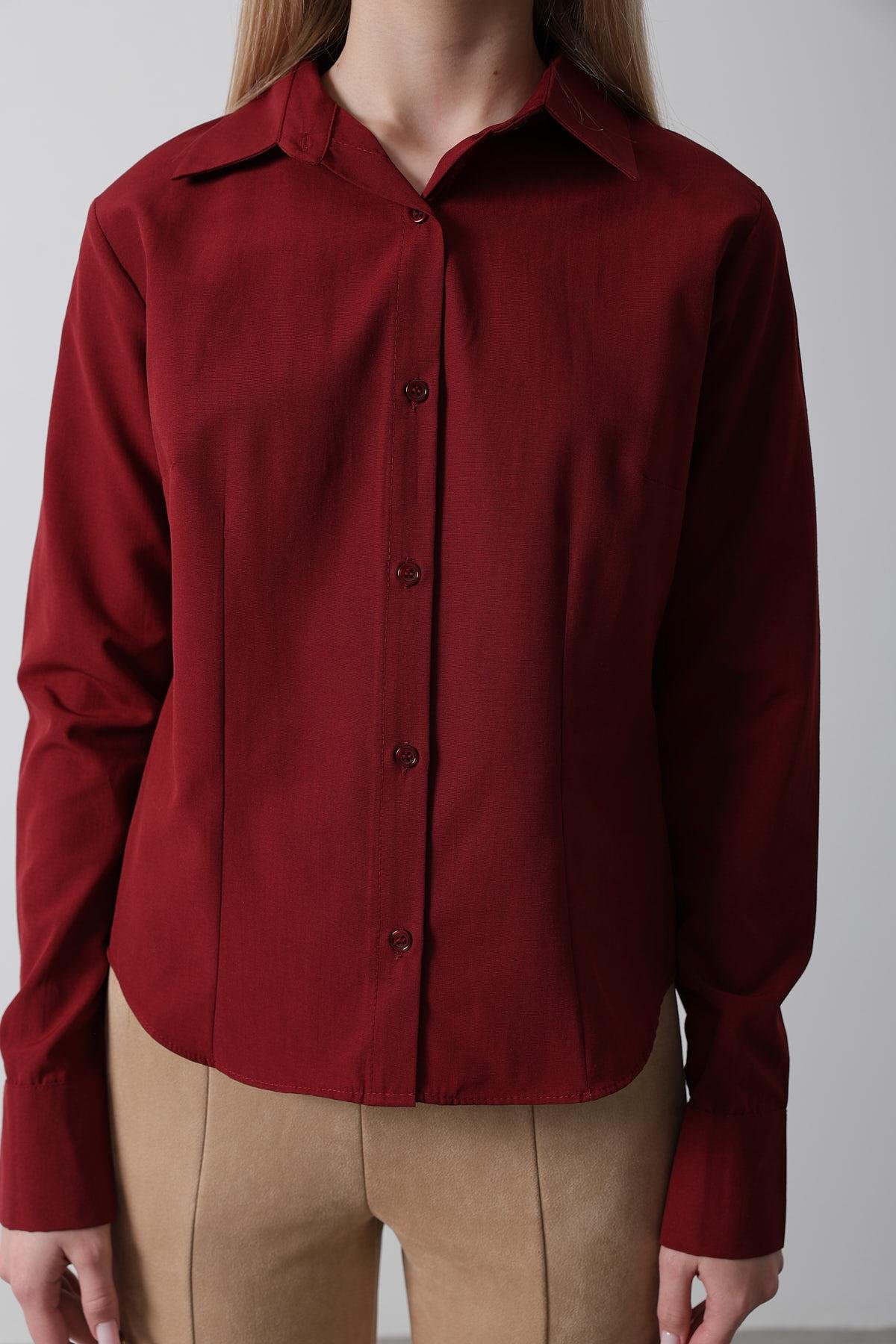 Basic Gömlek - Bordo