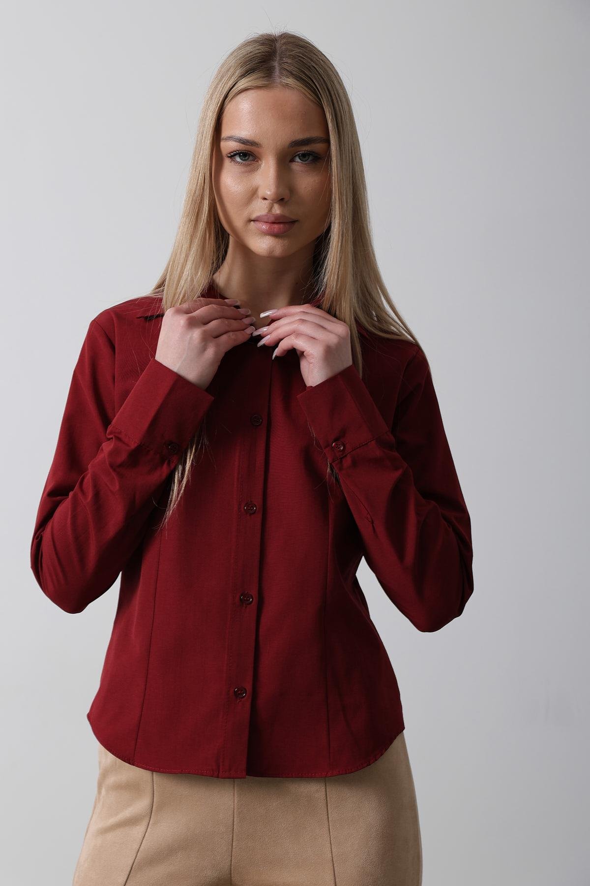 Basic Gömlek - Bordo