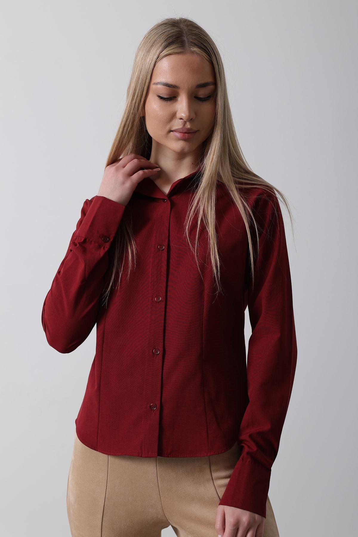 Basic Gömlek - Bordo
