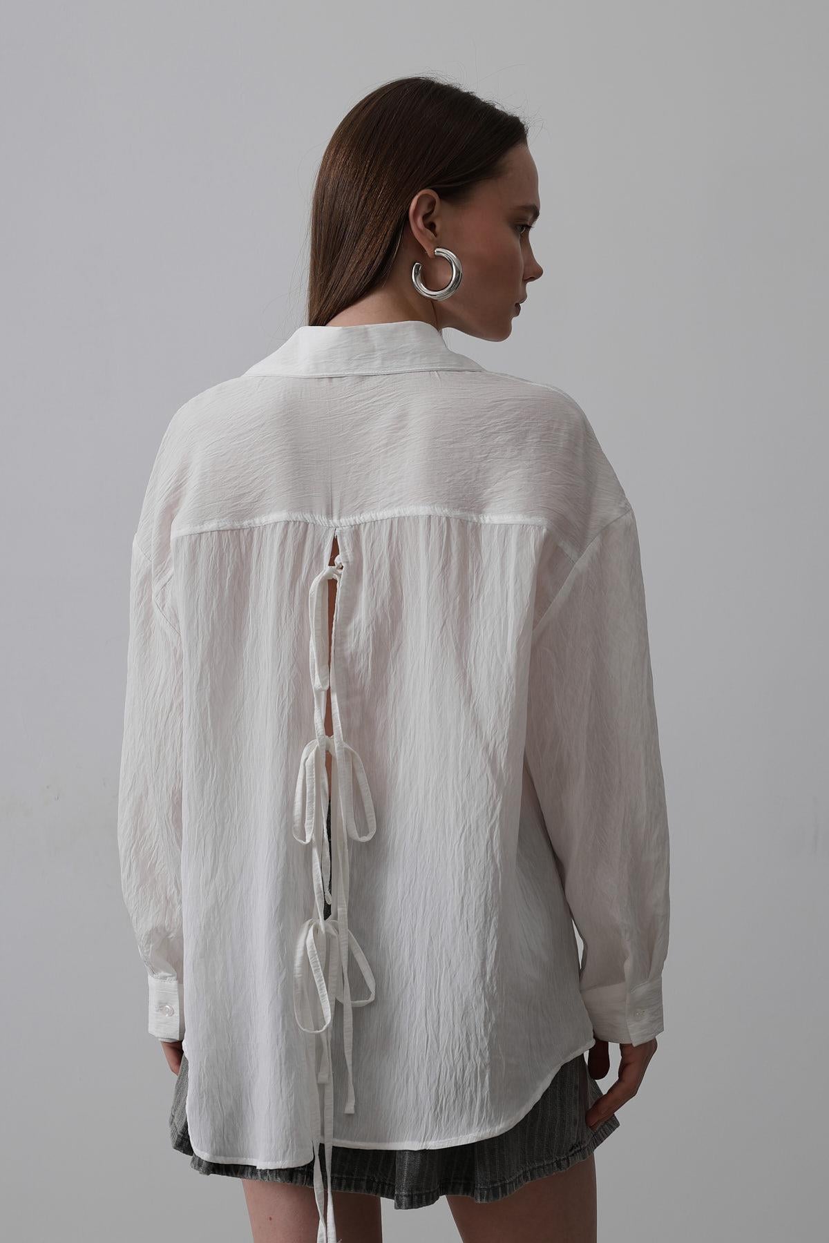 Basic Oversize Gömlek - Beyaz