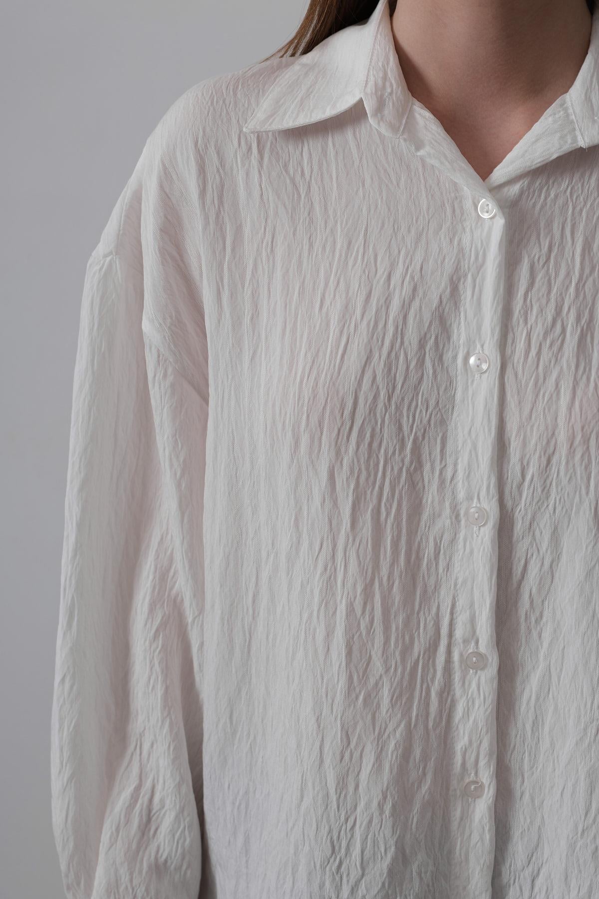 Basic Oversize Gömlek - Beyaz