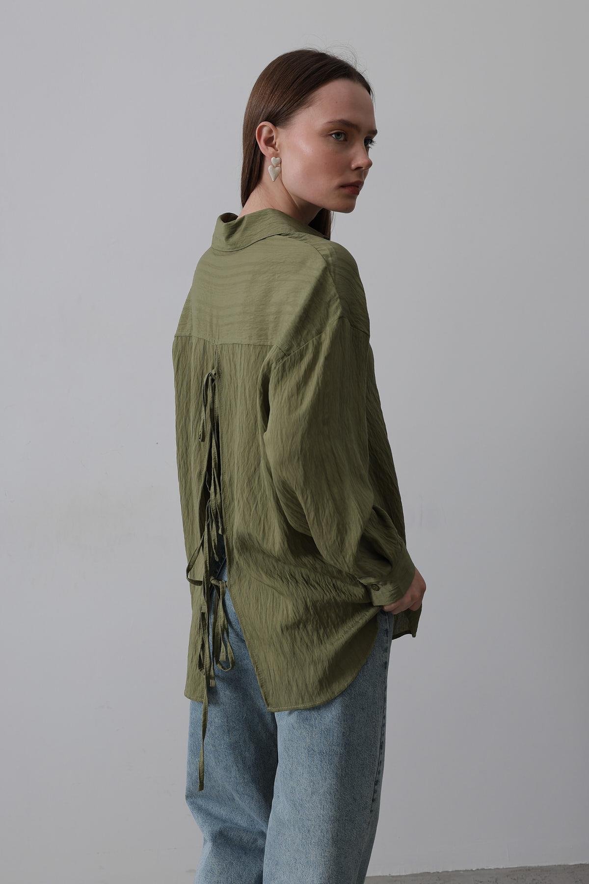 Basic Oversize Gömlek - Haki