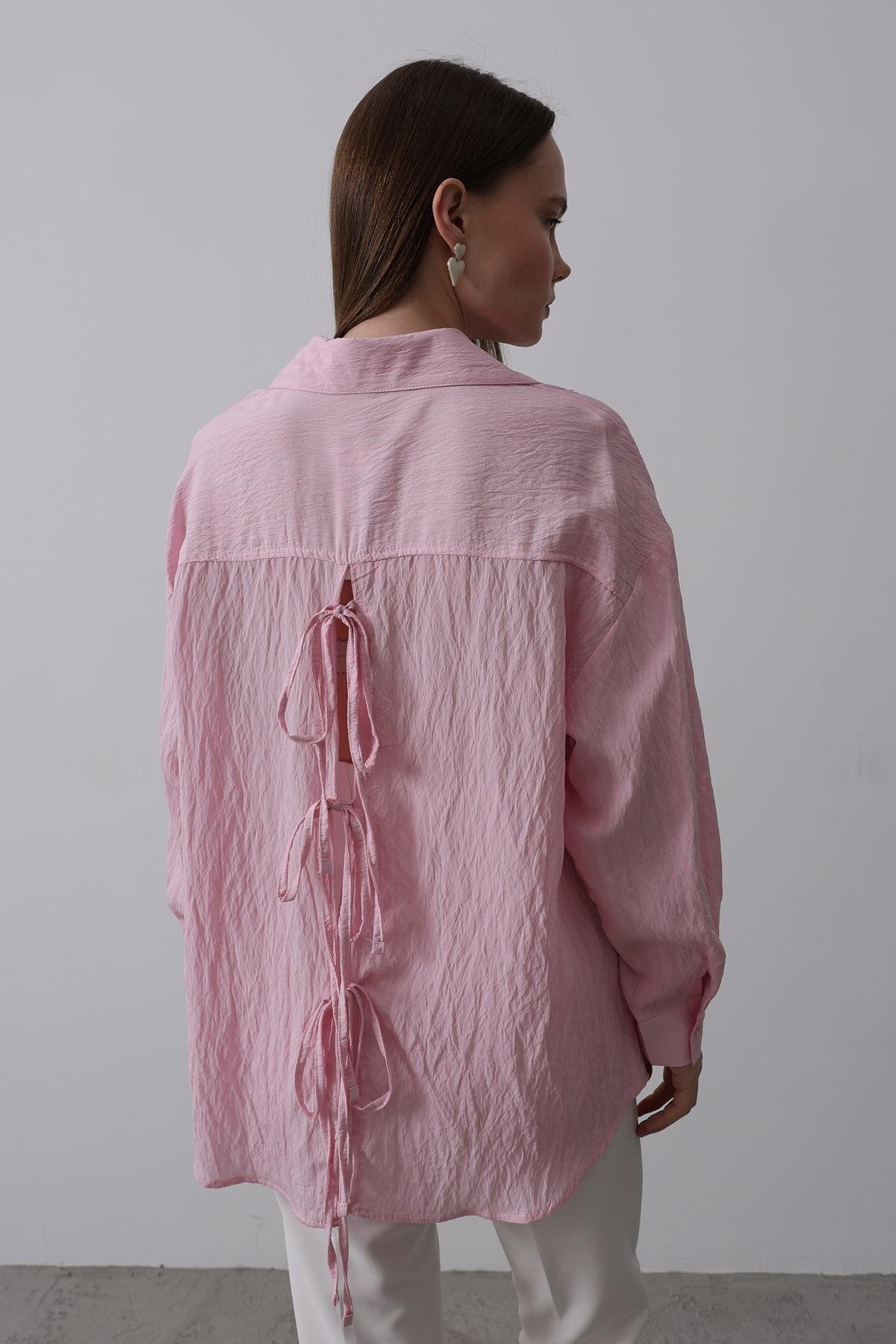 Basic Oversize Gömlek - Pembe