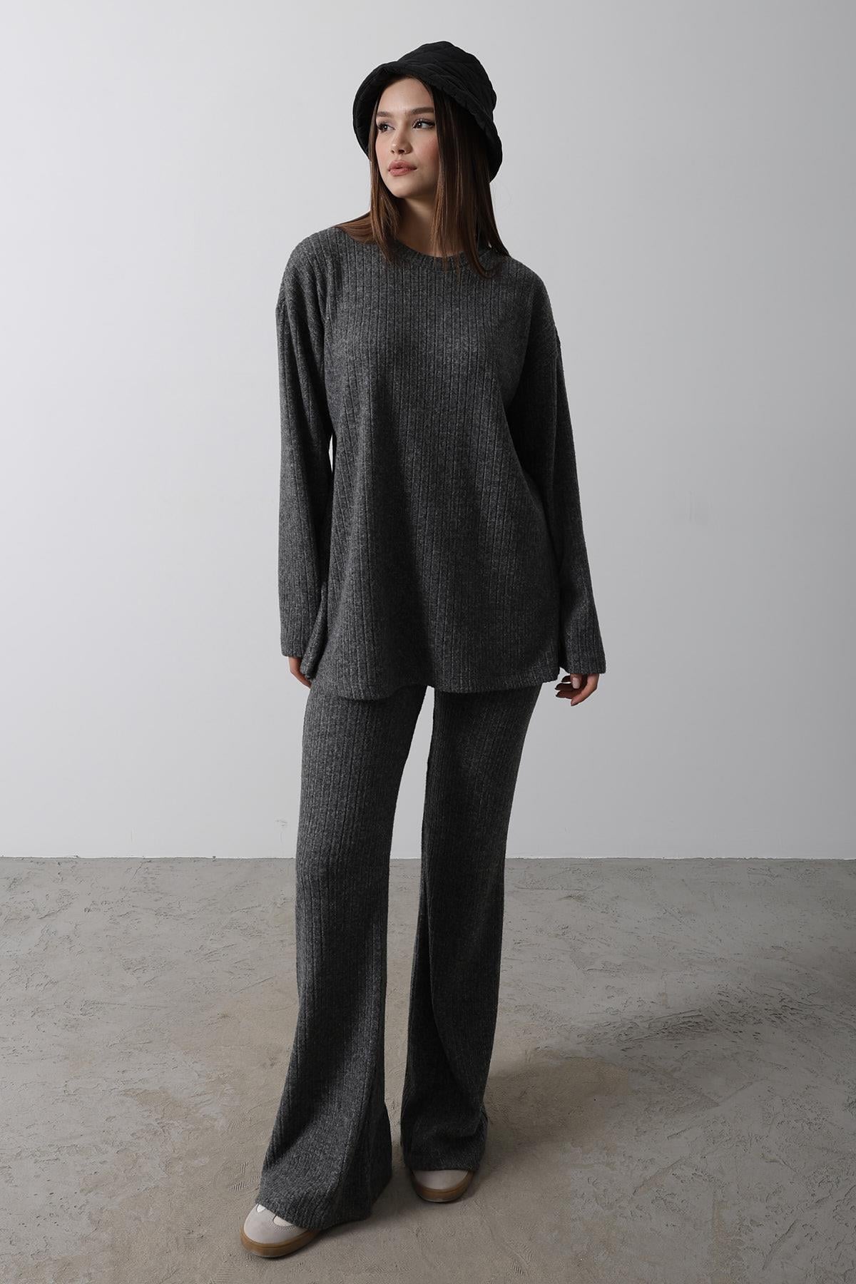 Düz Basic Örme Takım - Antrasit