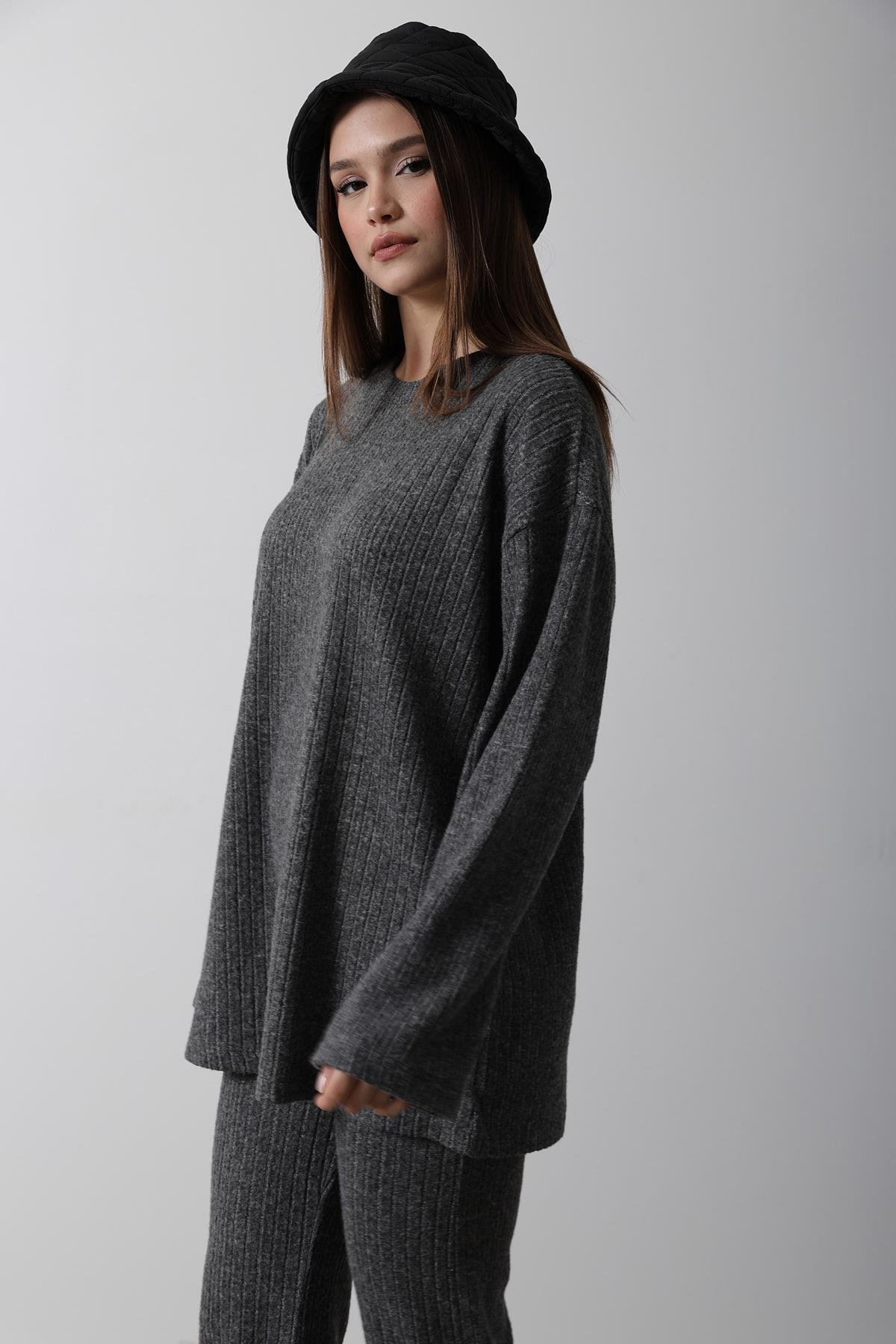 Düz Basic Örme Takım - Antrasit