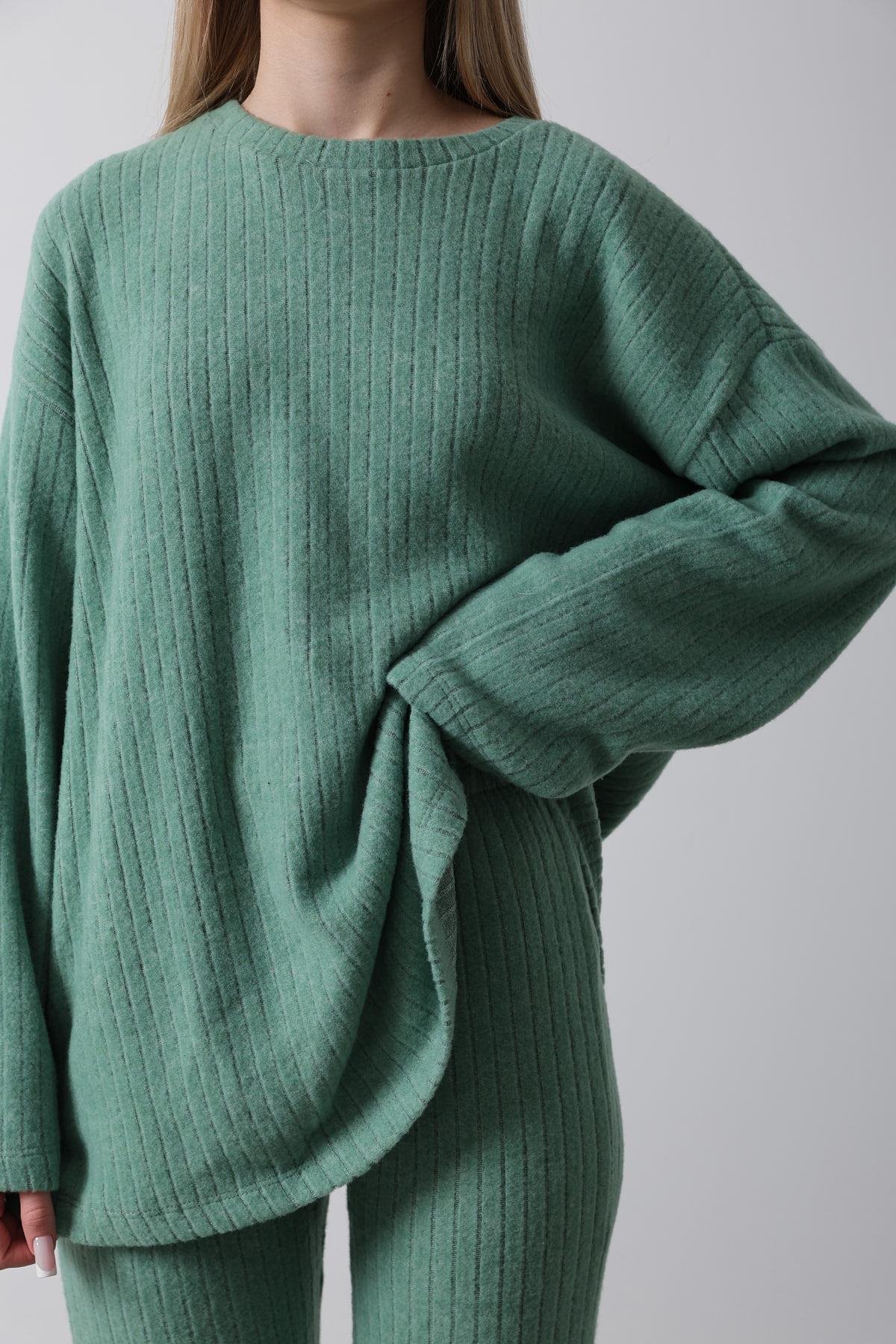 Düz Basic Örme Takım - Çağla Yeşili