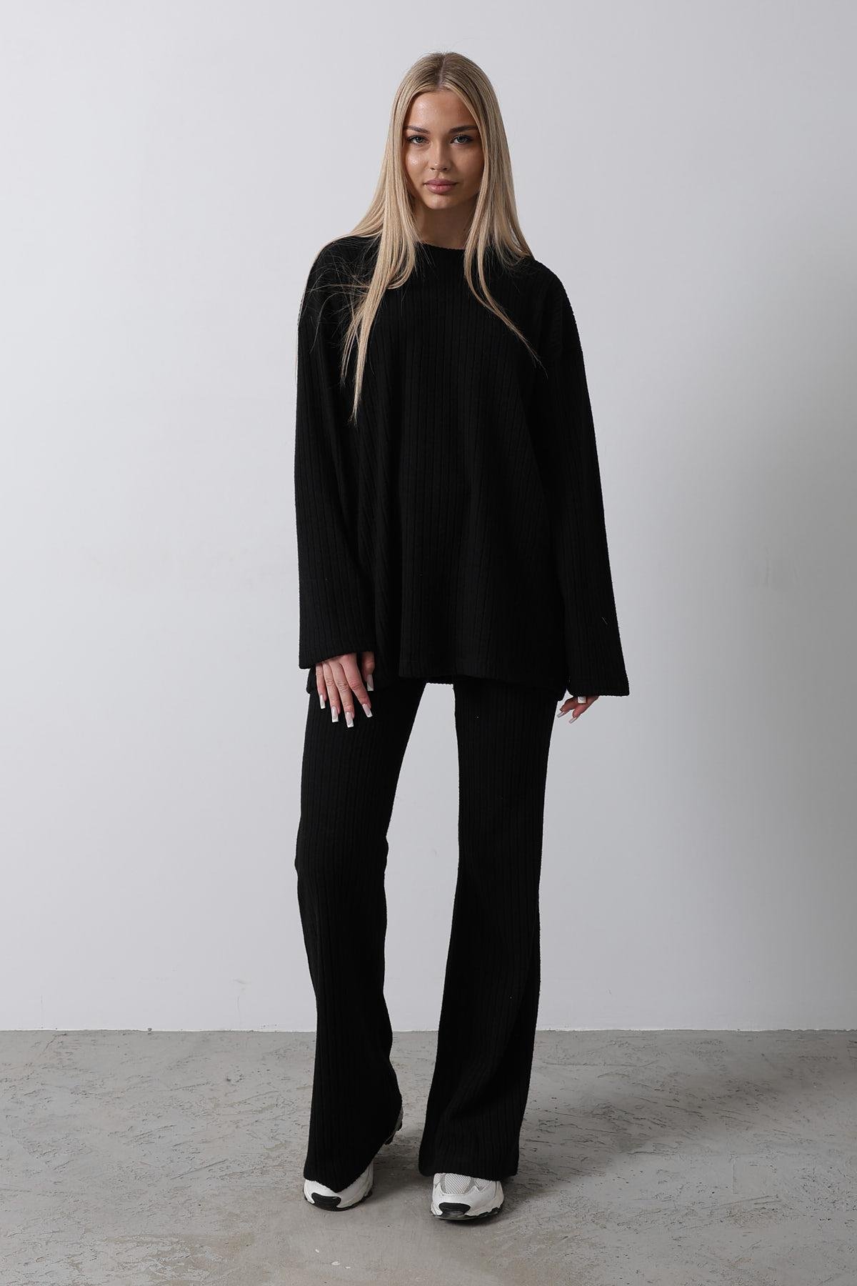 Düz Basic Örme Takım - Siyah