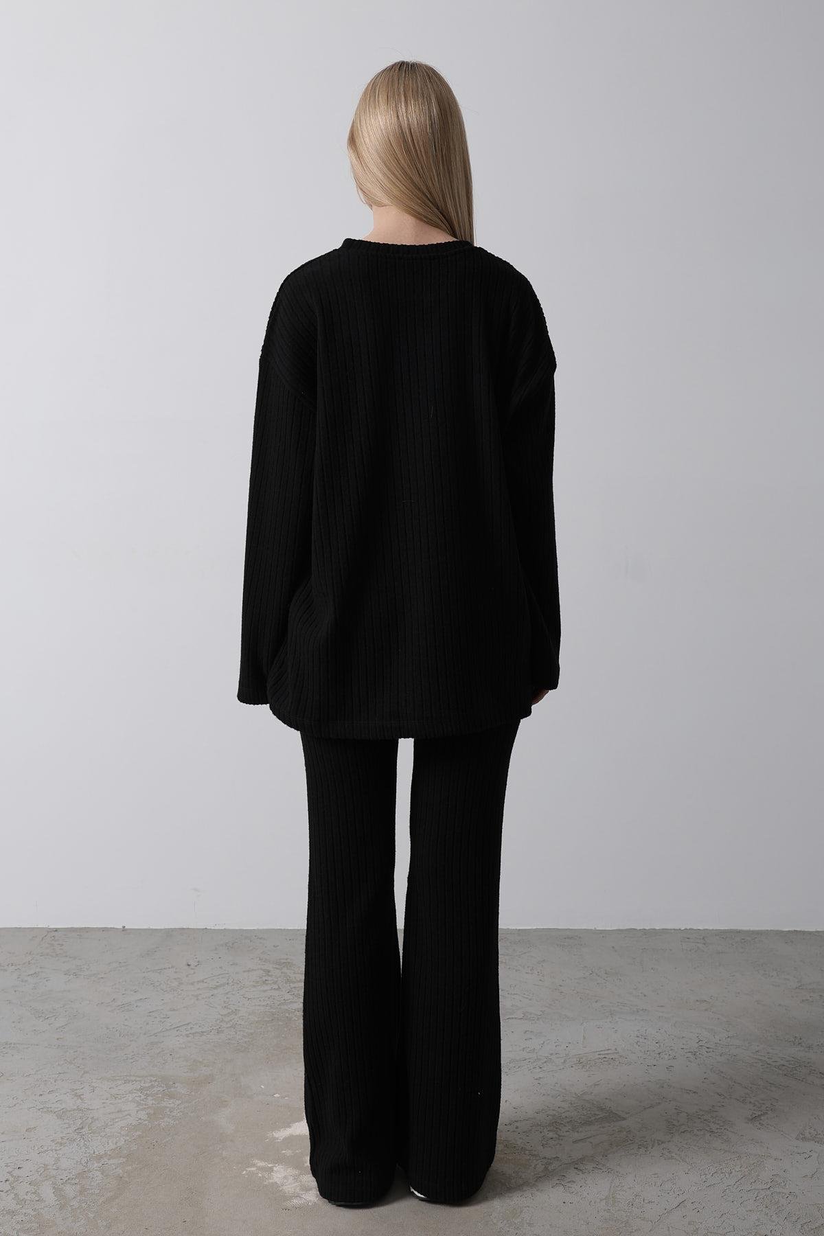 Düz Basic Örme Takım - Siyah