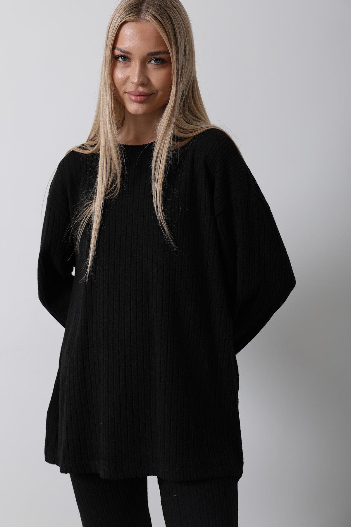 Düz Basic Örme Takım - Siyah