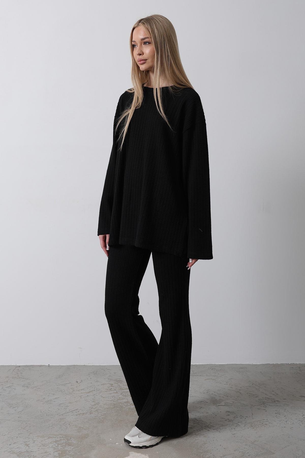 Düz Basic Örme Takım - Siyah