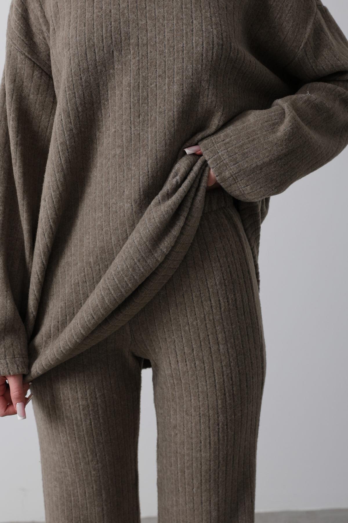 Düz Basic Örme Takım - Vizon