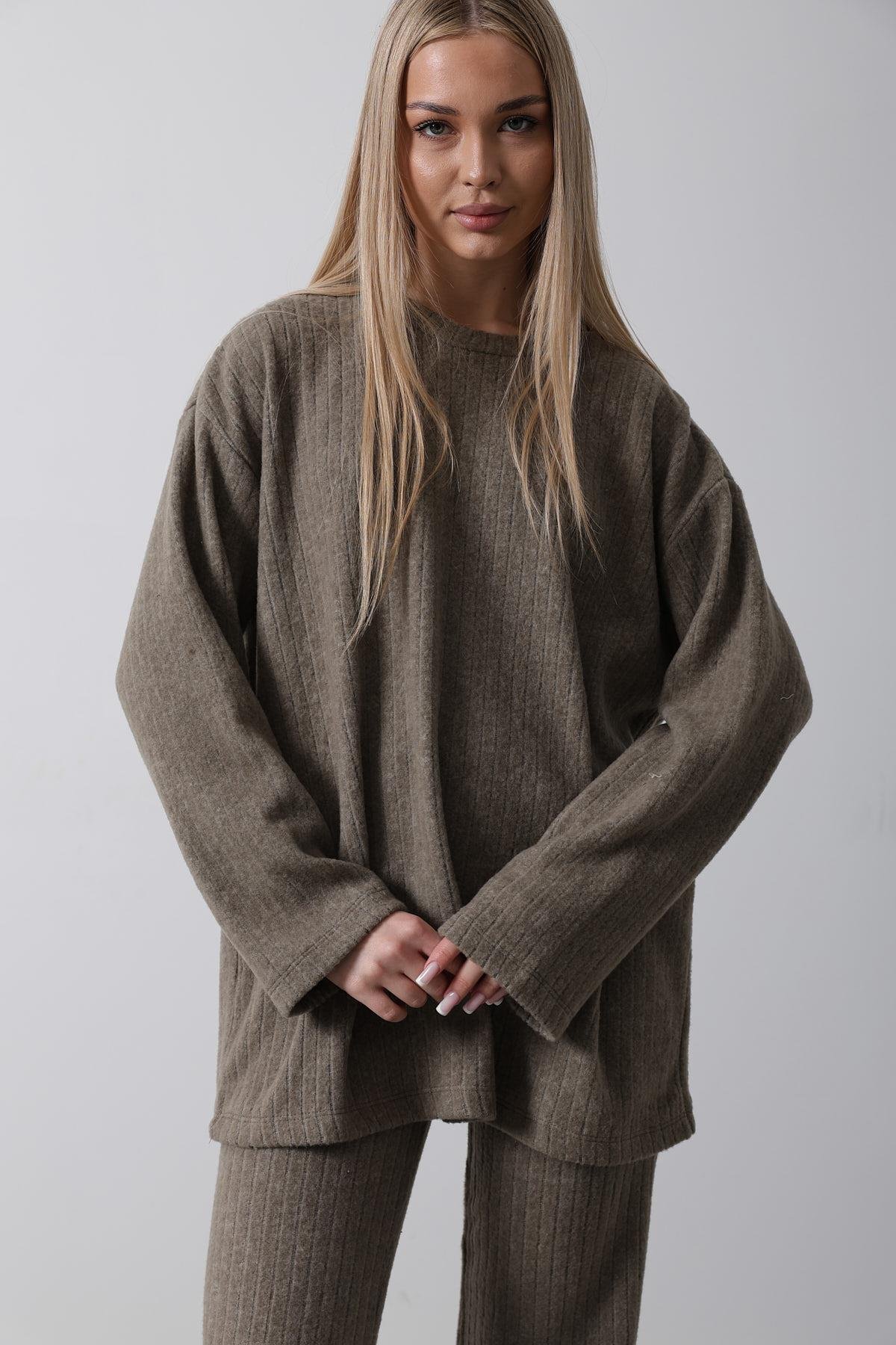 Düz Basic Örme Takım - Vizon