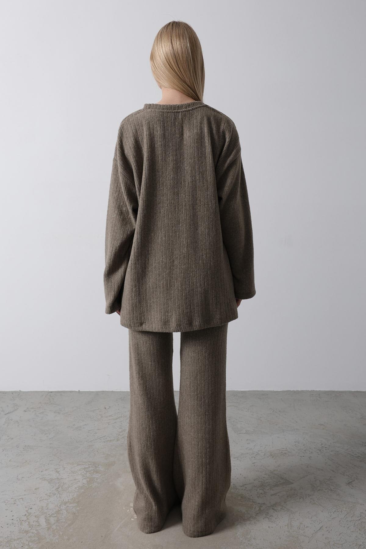 Düz Basic Örme Takım - Vizon