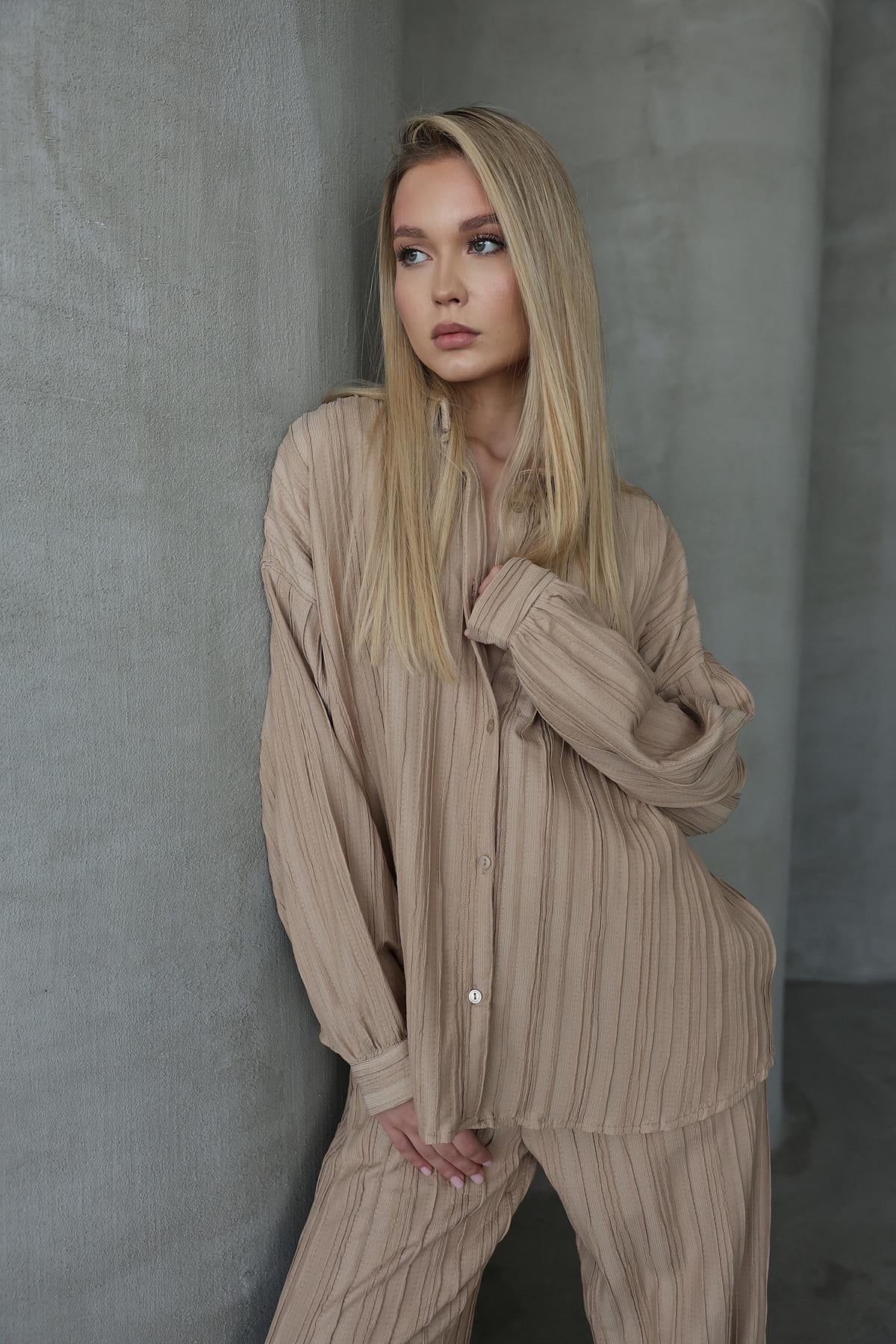 Pliseli Gömlek - Taş