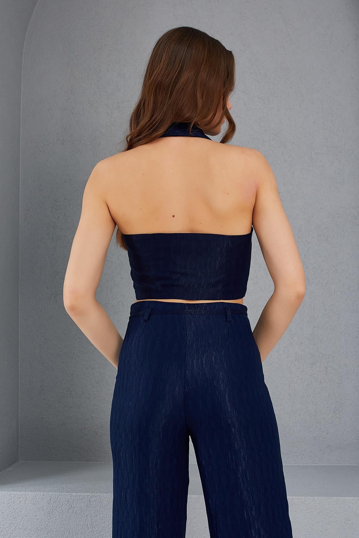 PLİSELİ YELEK - LACİVERT