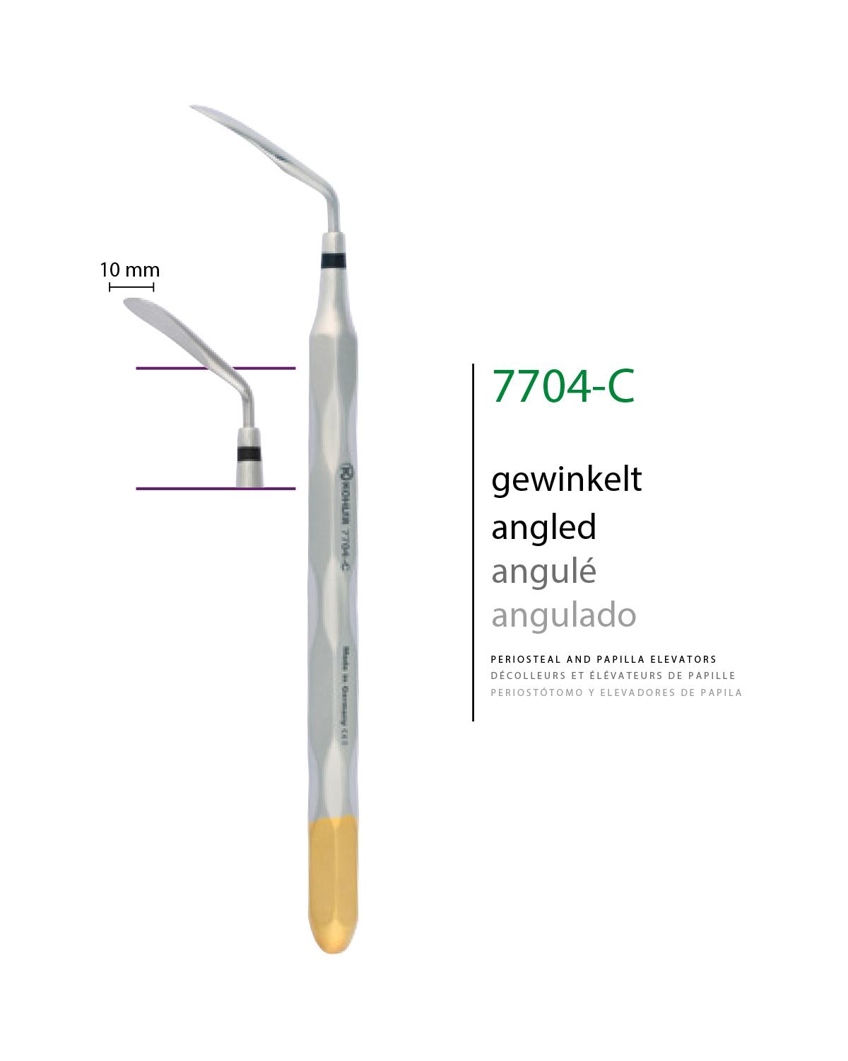 Açılı Oval Periost Elevatörü 10mm 17,5cm