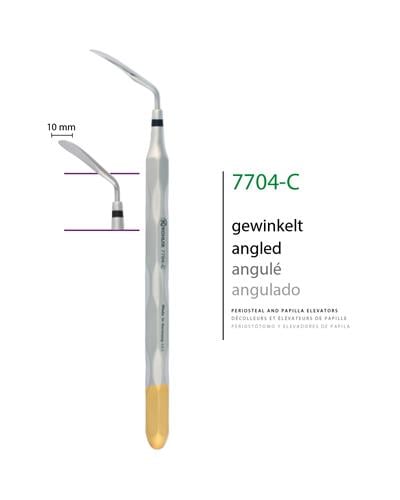 Açılı Oval Periost Elevatörü 10mm 17,5cm