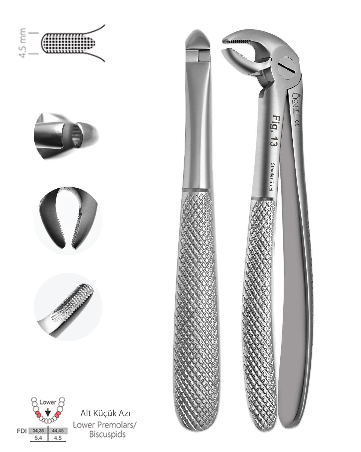Alt Premolar Davyesi Fig. 13 4,5mm 14cm