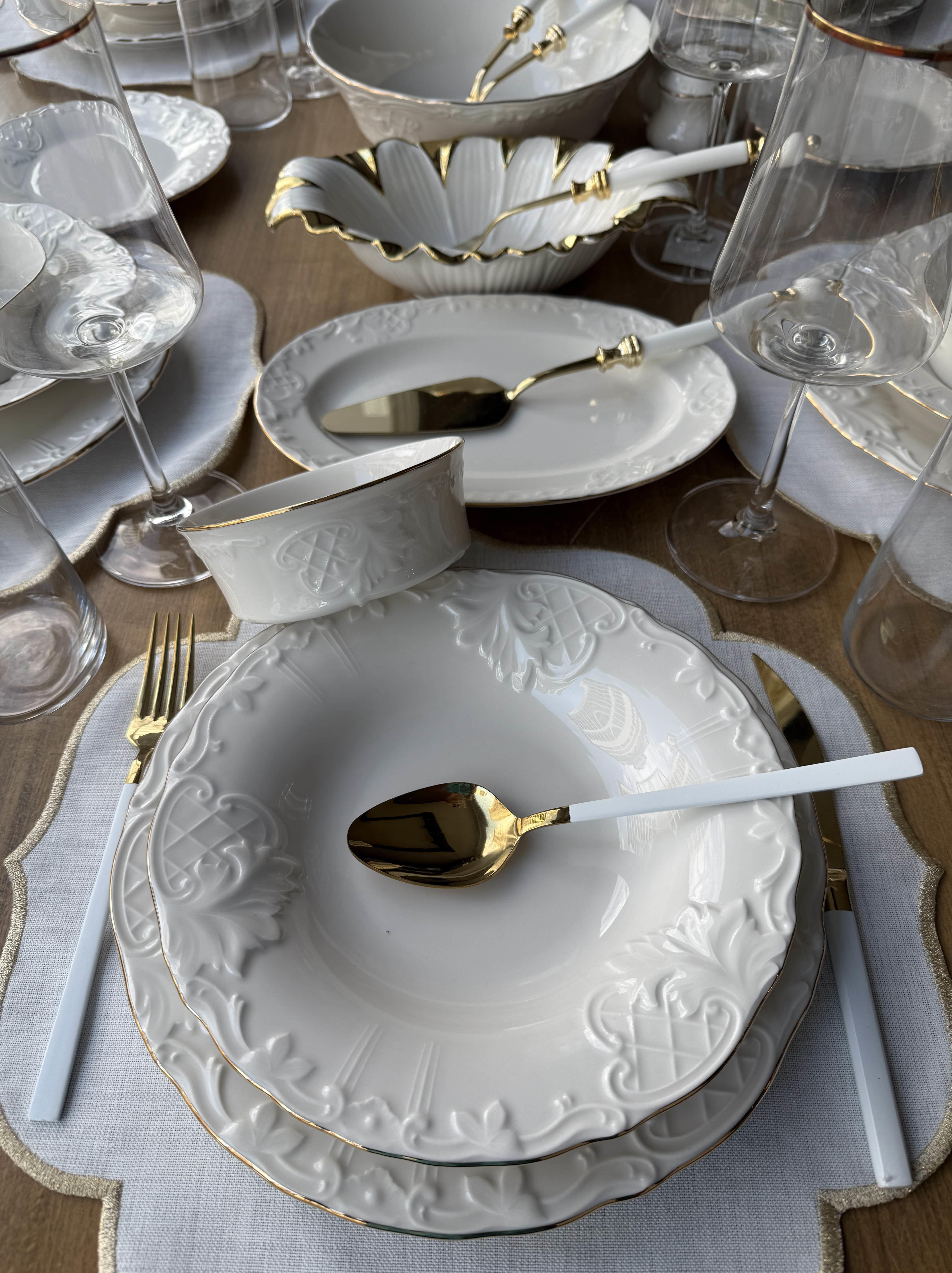  İris Gold Yemek Takımı 96 Parça 6 Kişilik