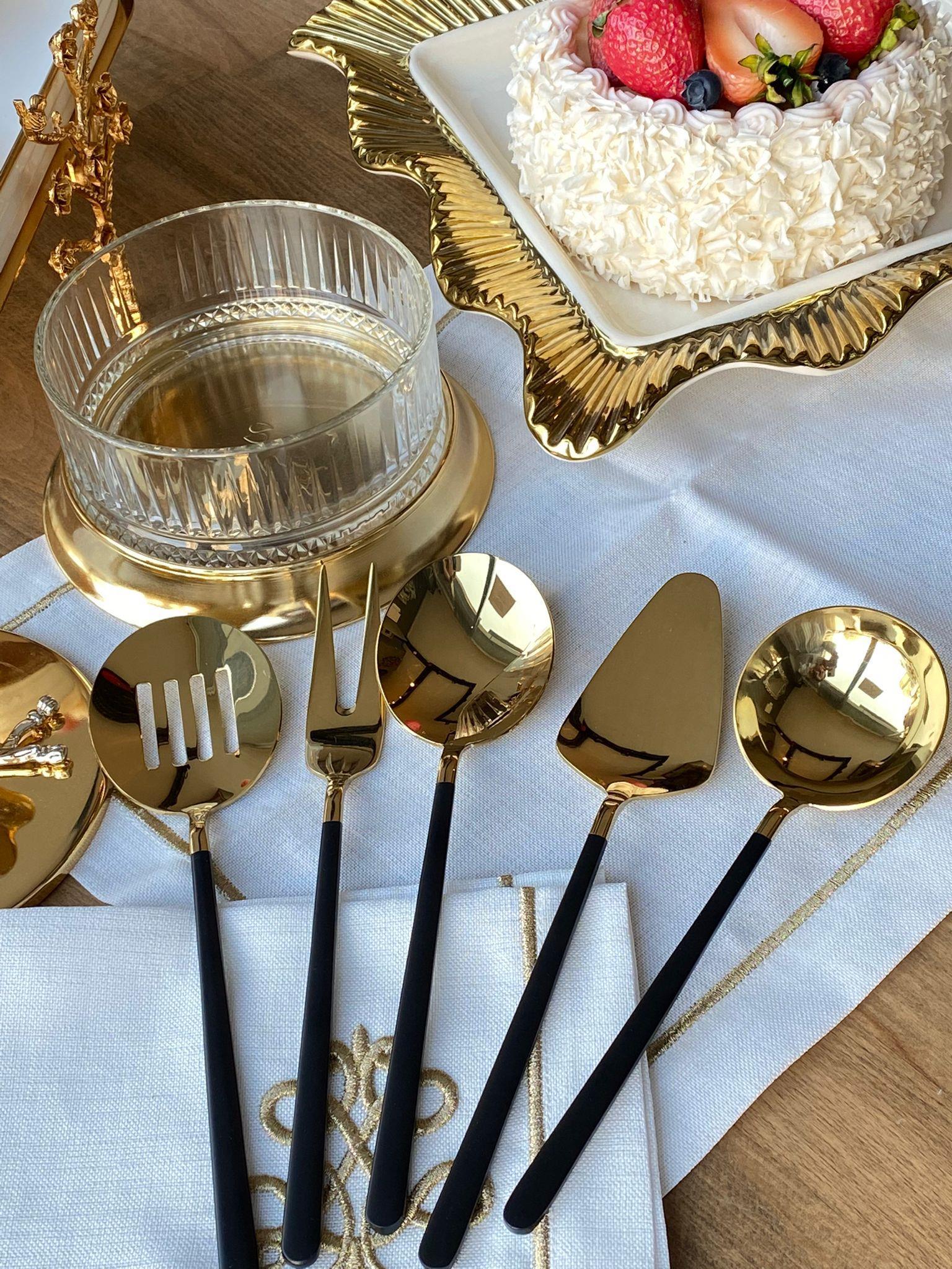Allegra Black Gold 5 Parça Servis Kaşık Seti