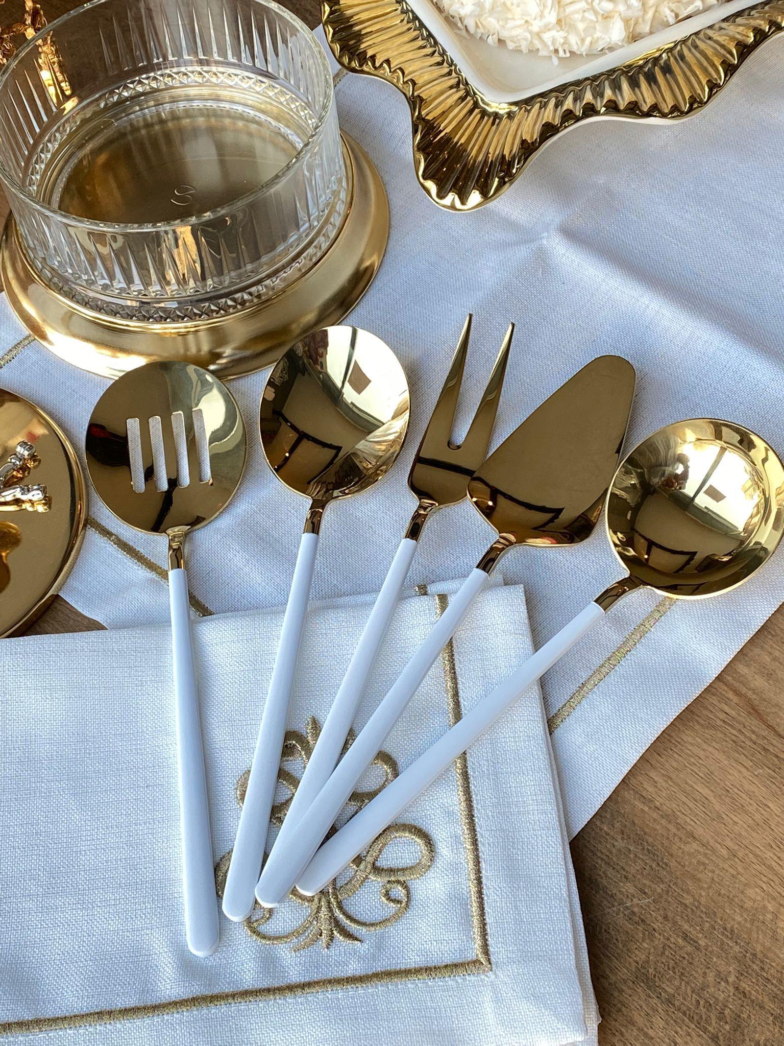 Allegra White Gold 5 Parça Servis Kaşık Seti