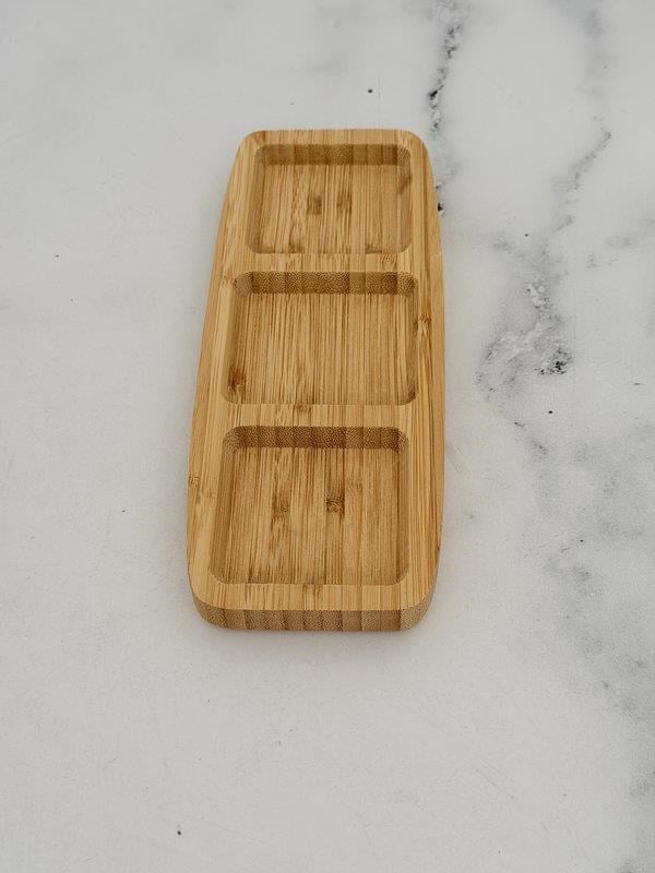 Bambu Ganberi 3 Bölmeli Sunum Tabak 