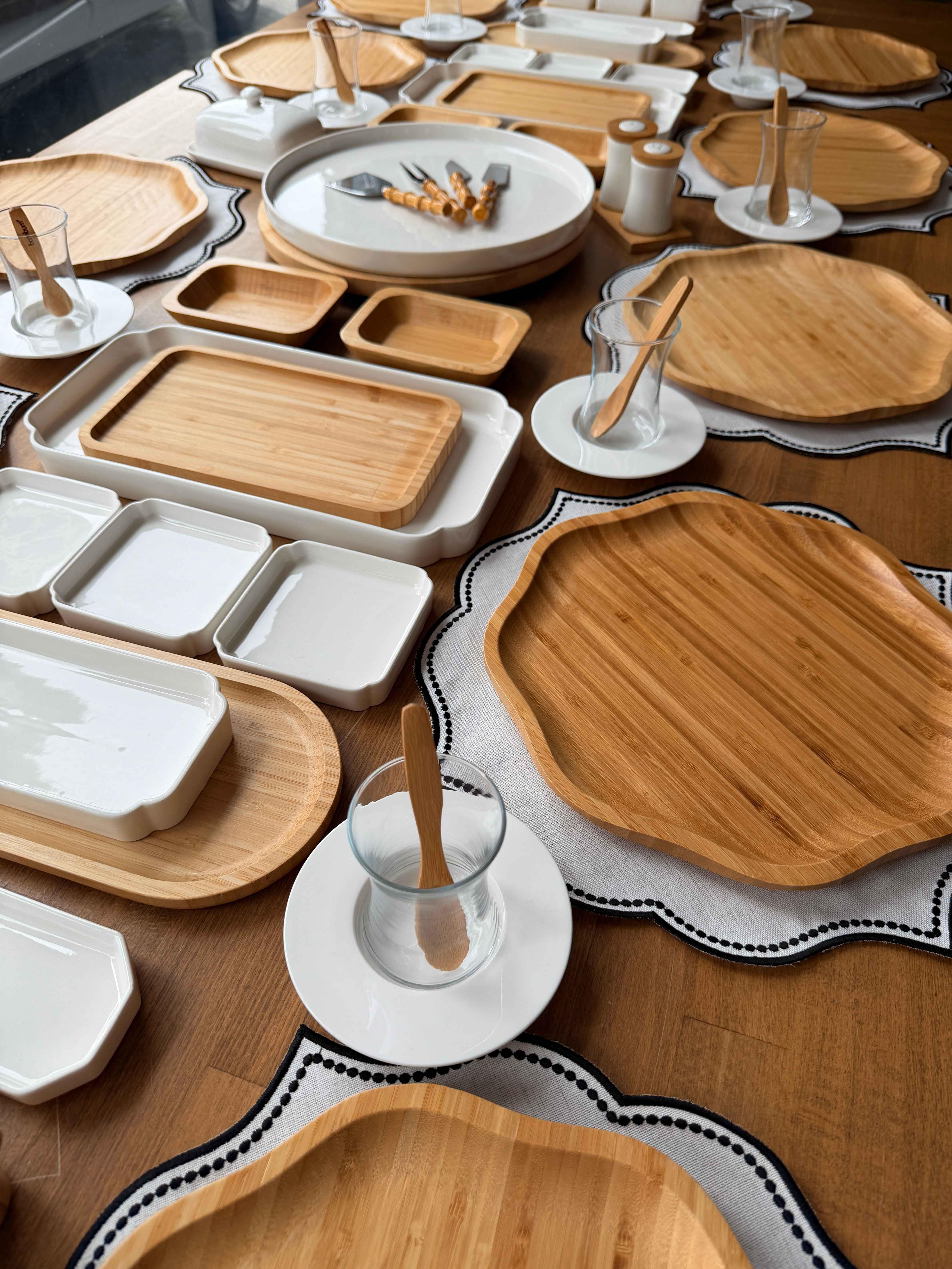 Bambu Kahvaltı Takımı 12 Kişilik 105 Parça Pappi