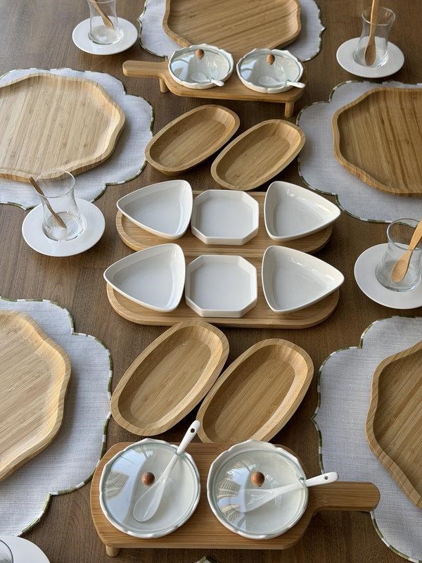 Bambu  Kahvaltı Takımı 56 Parça 6 Kişilik Pappi