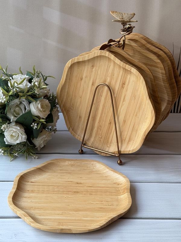 Bambu Pappi Çiçek Servis Tabak 6'lı 25 Cm