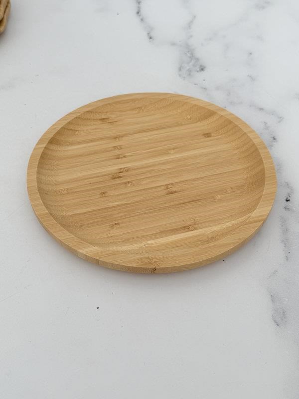 Bambu Penne Yuvarlak Servis Tabak 25 Cm