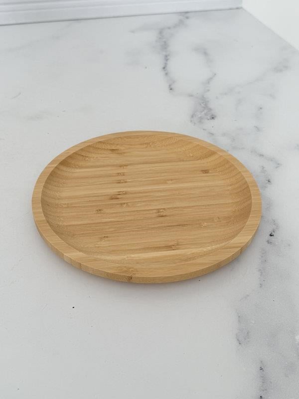 Bambu Penne Yuvarlak Servis Tabak 25 Cm