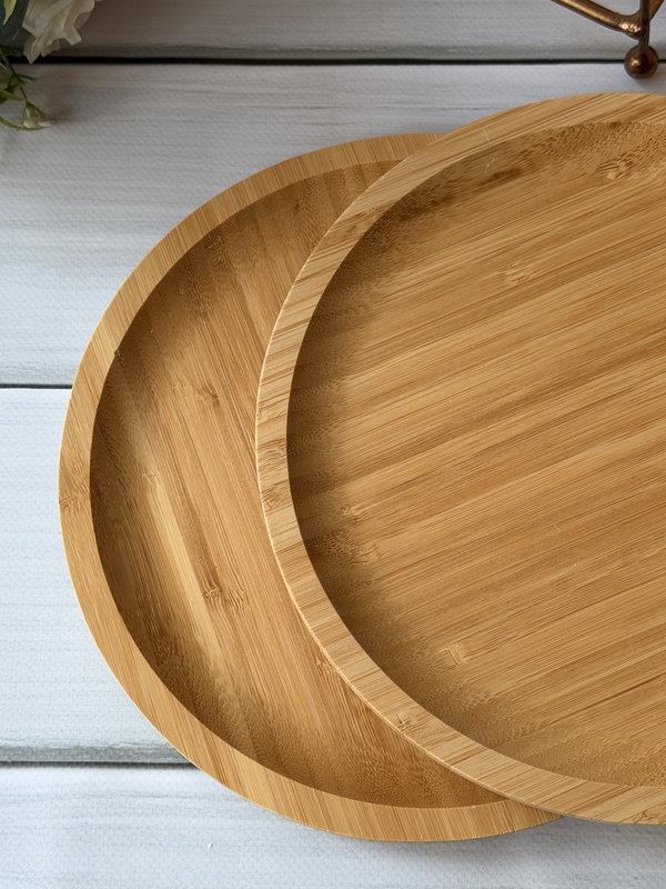 Bambu Penne Yuvarlak Servis Tabak 6'lı 25 Cm