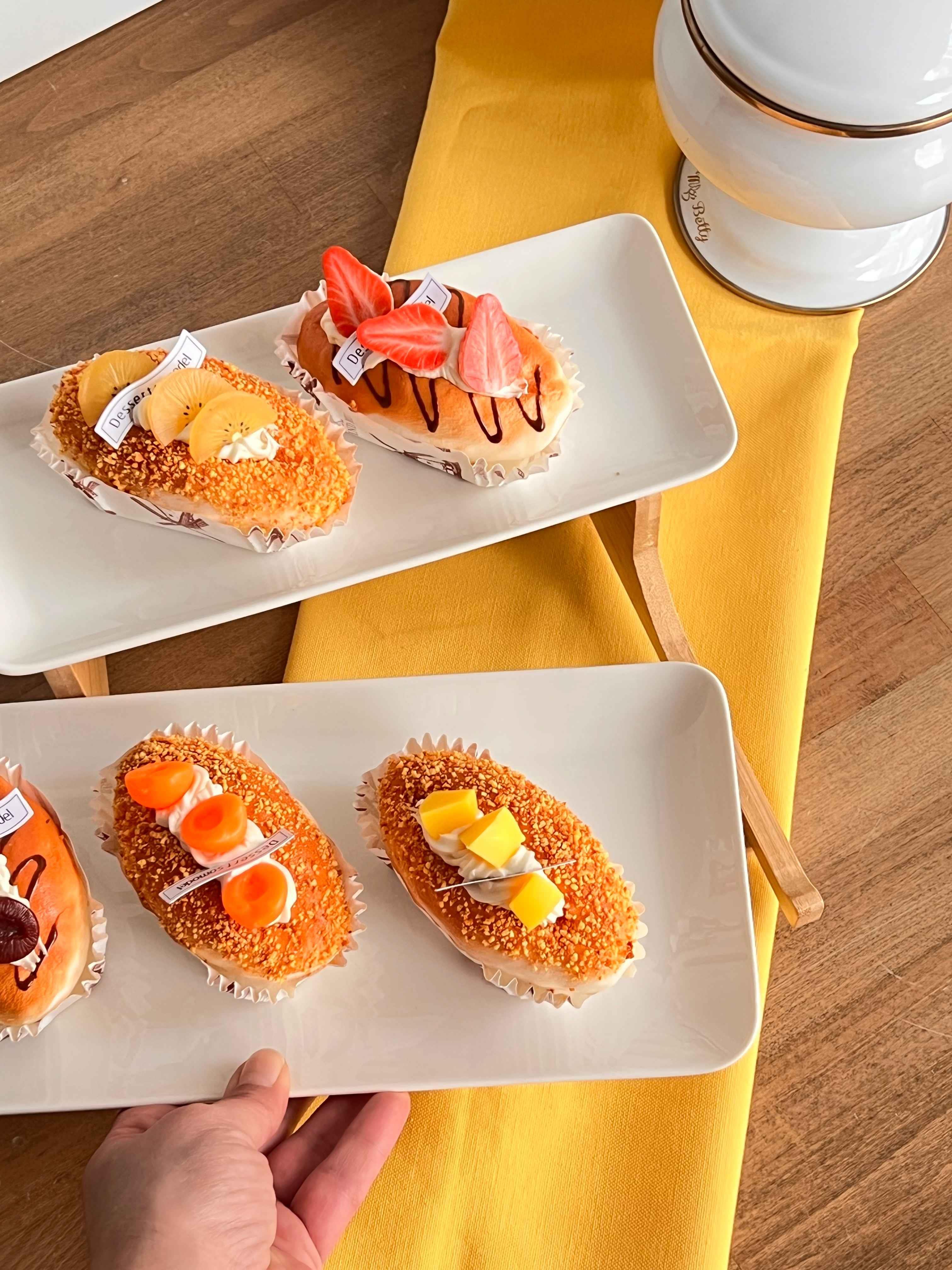 Bambu Standlı 2 Katlı Servis Sunum Seti