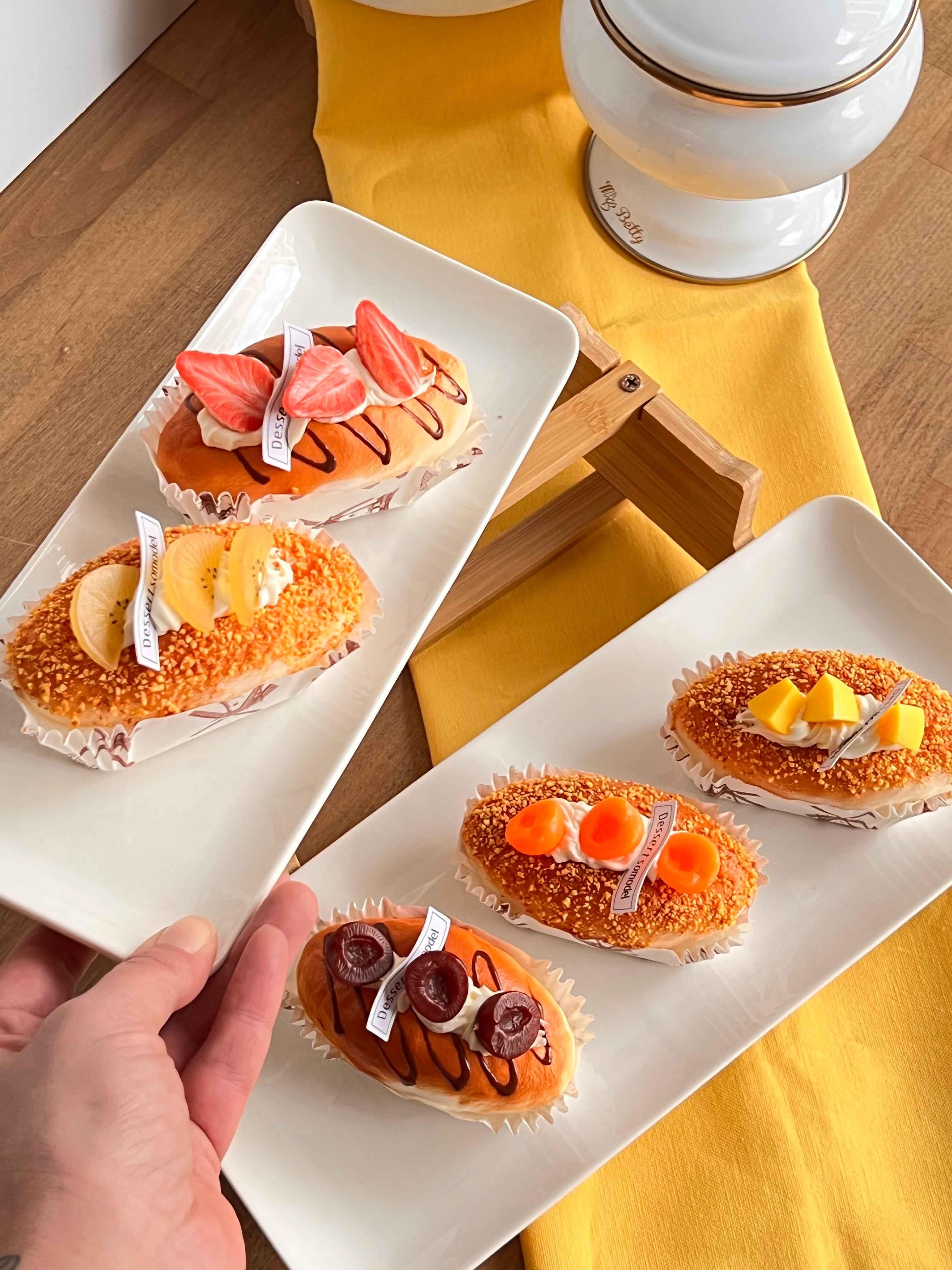 Bambu Standlı 2 Katlı Servis Sunum Seti