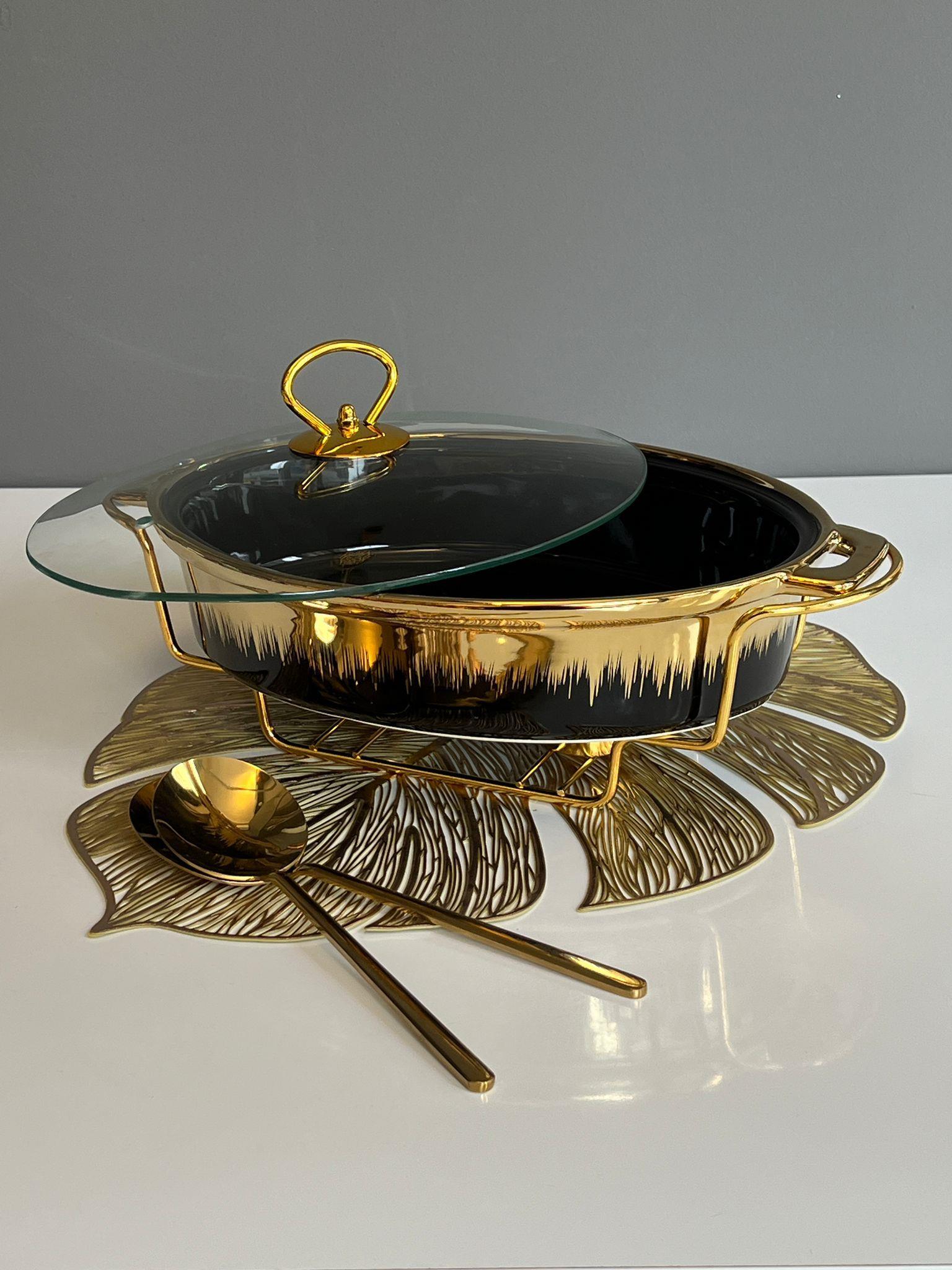 Black Gold Isıtıcılı Oval Tencere 
