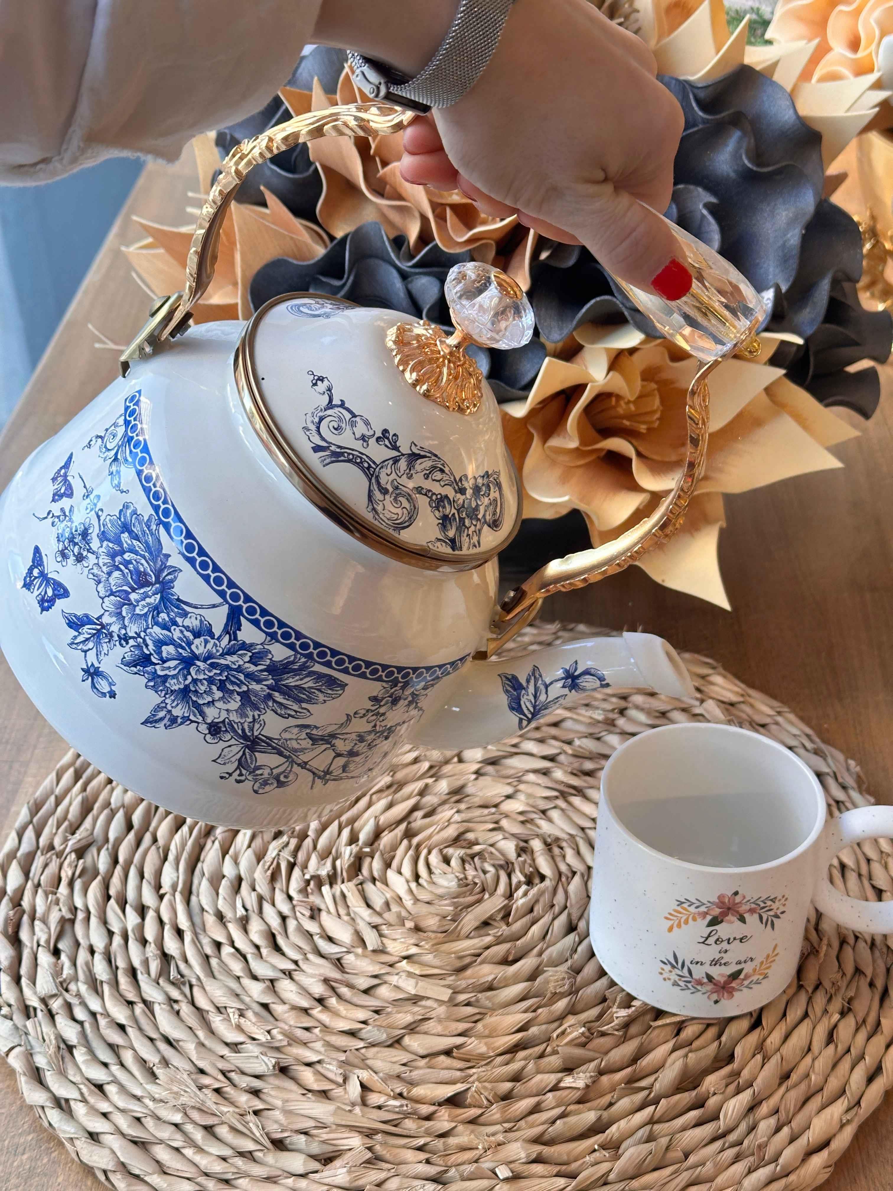 Blue Emaye Kettle