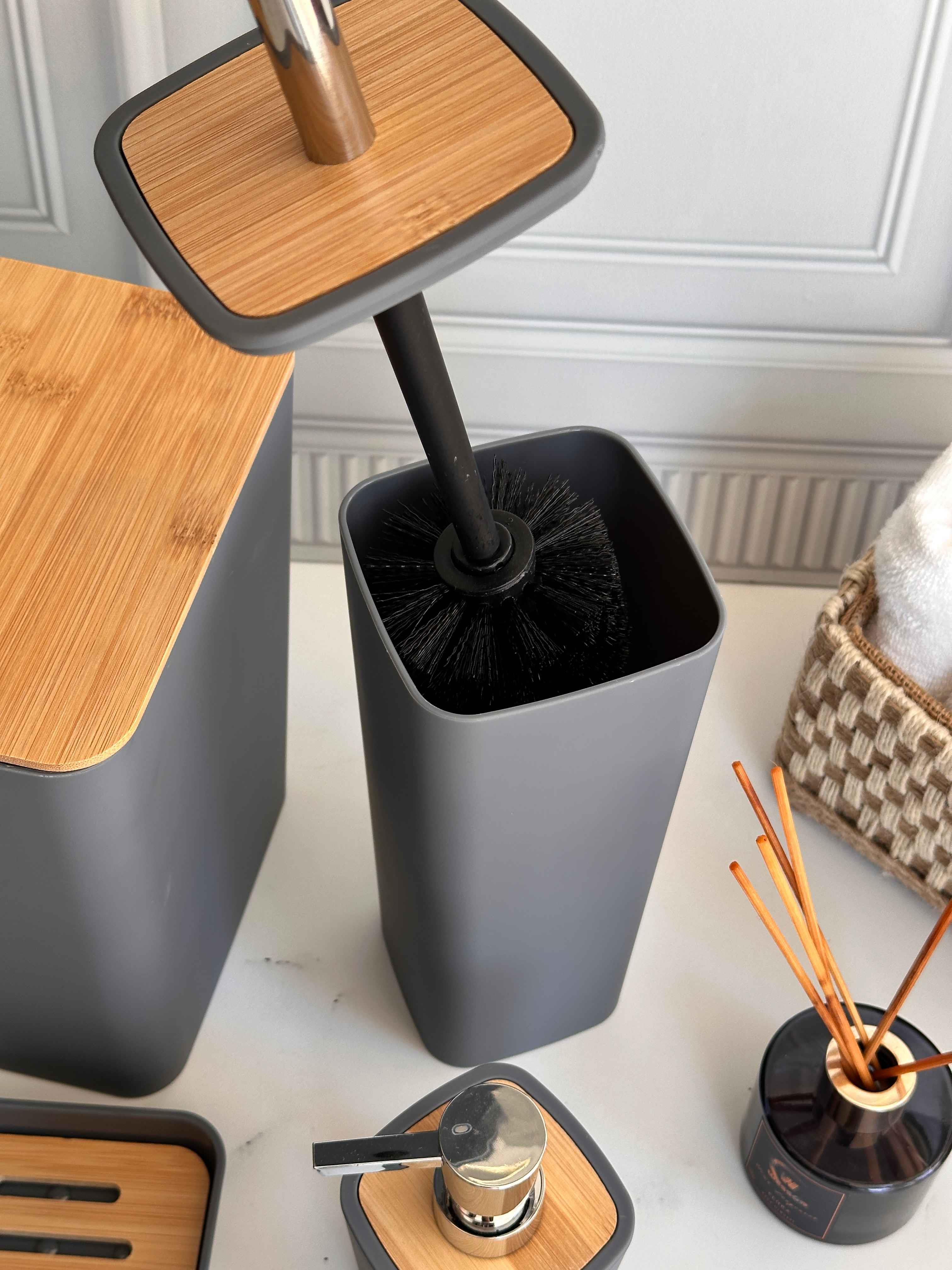 Braga Beige Gray Banyo Seti 5 Parça