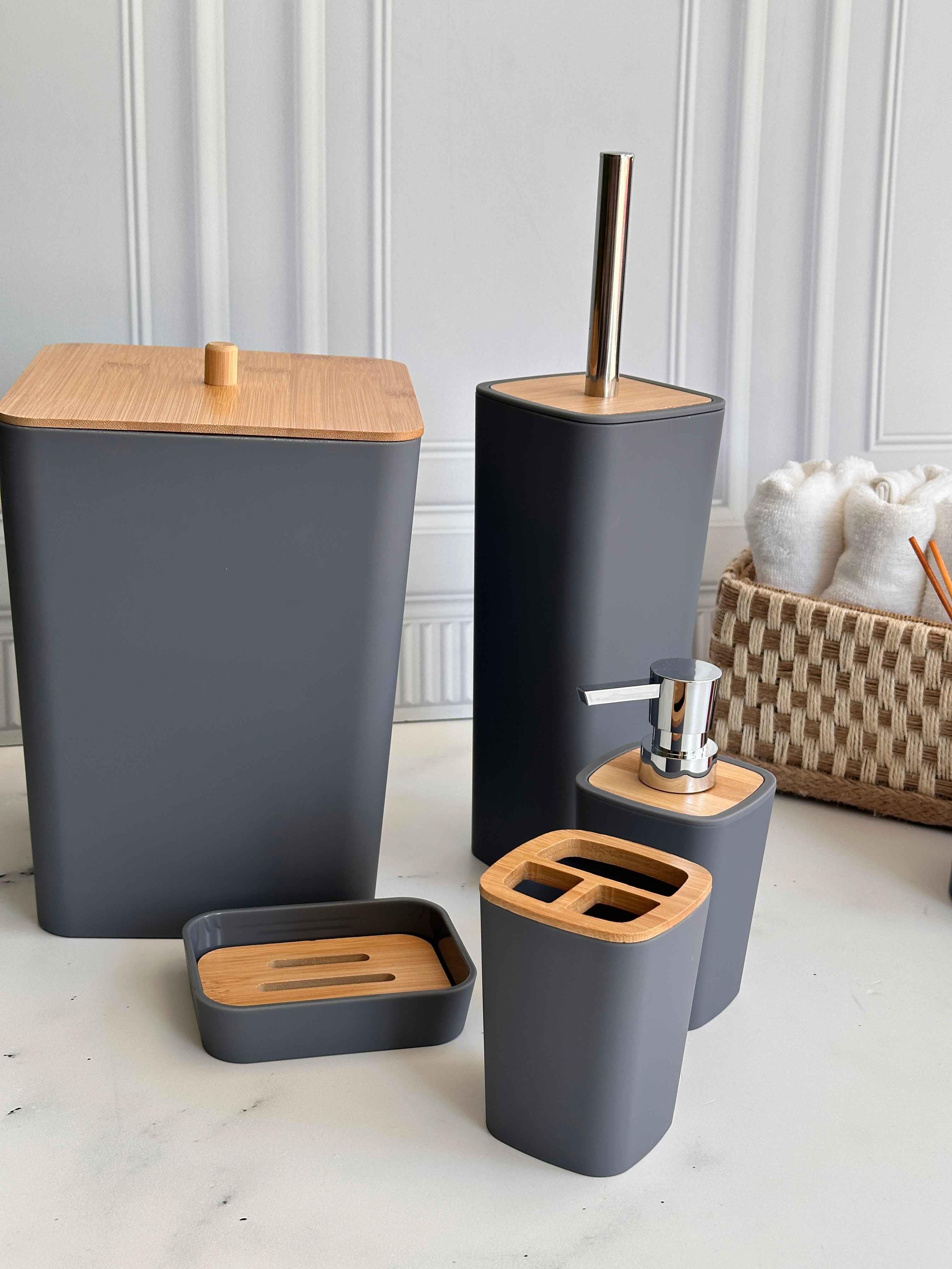 Braga Beige Gray Banyo Seti 5 Parça