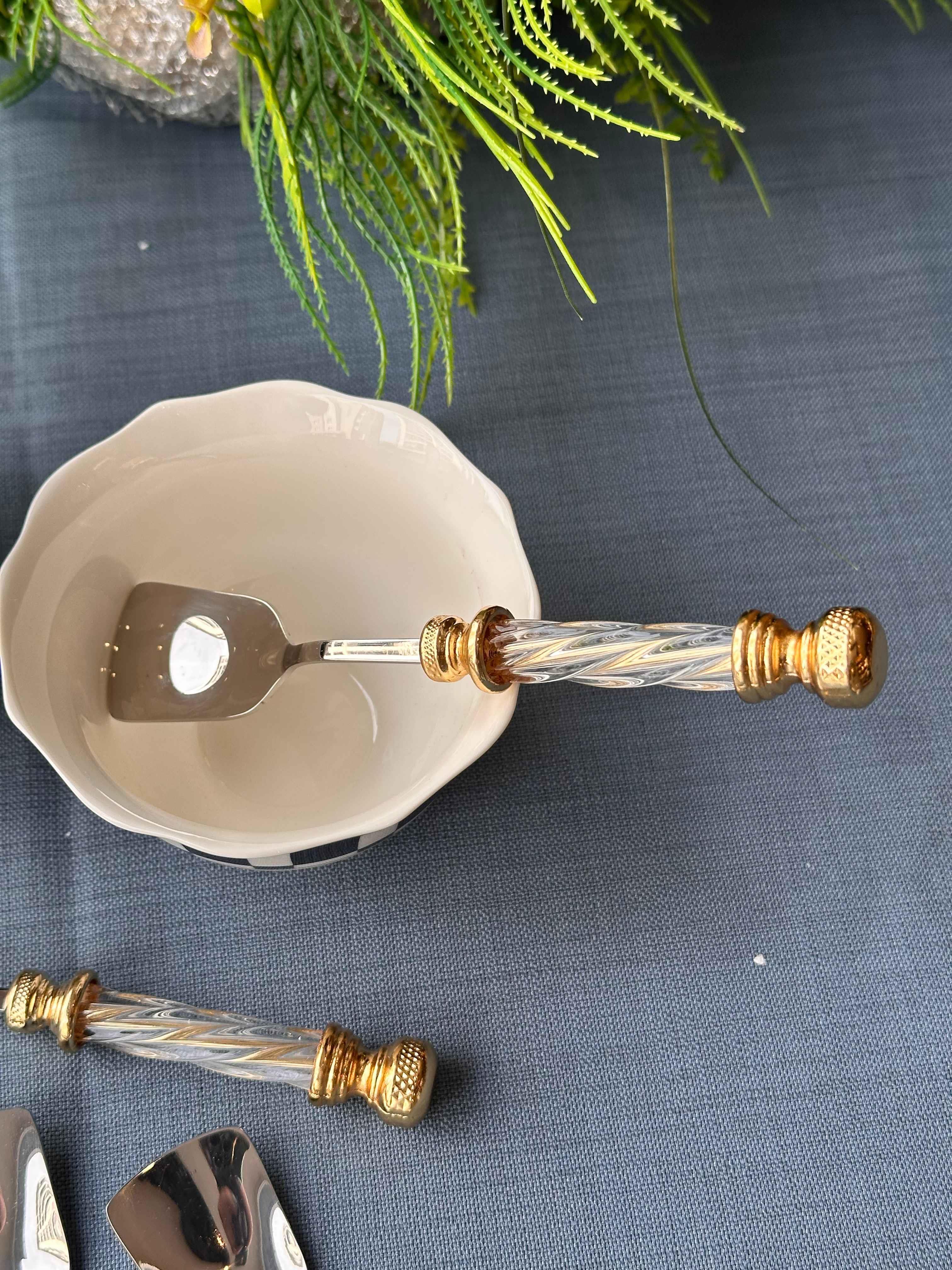 Cam Kulplu Silver Dondurma Kaşık 6'Lı