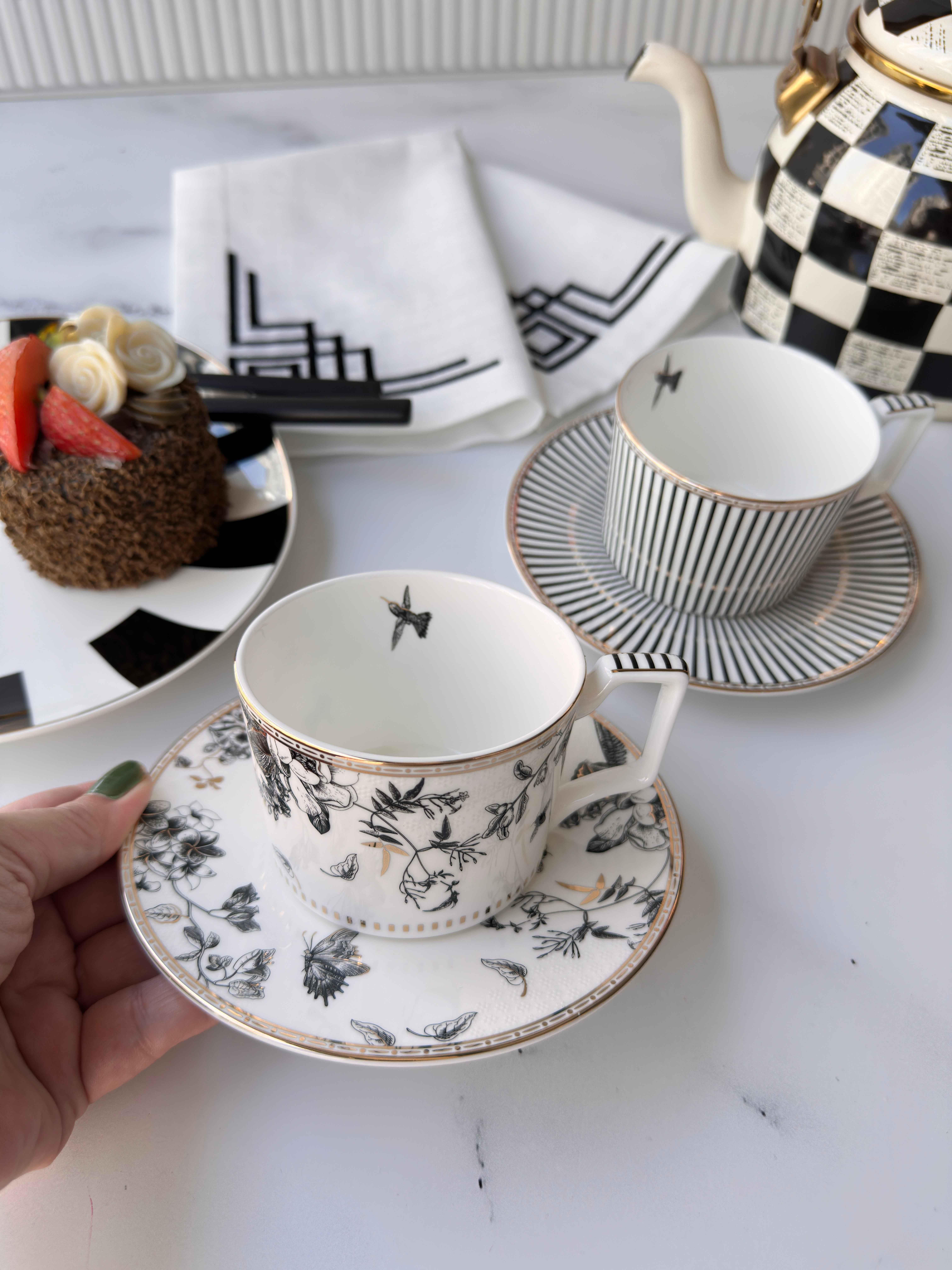 Çay Fincan Seti Fiore 2 Kişilik 4 Parça 