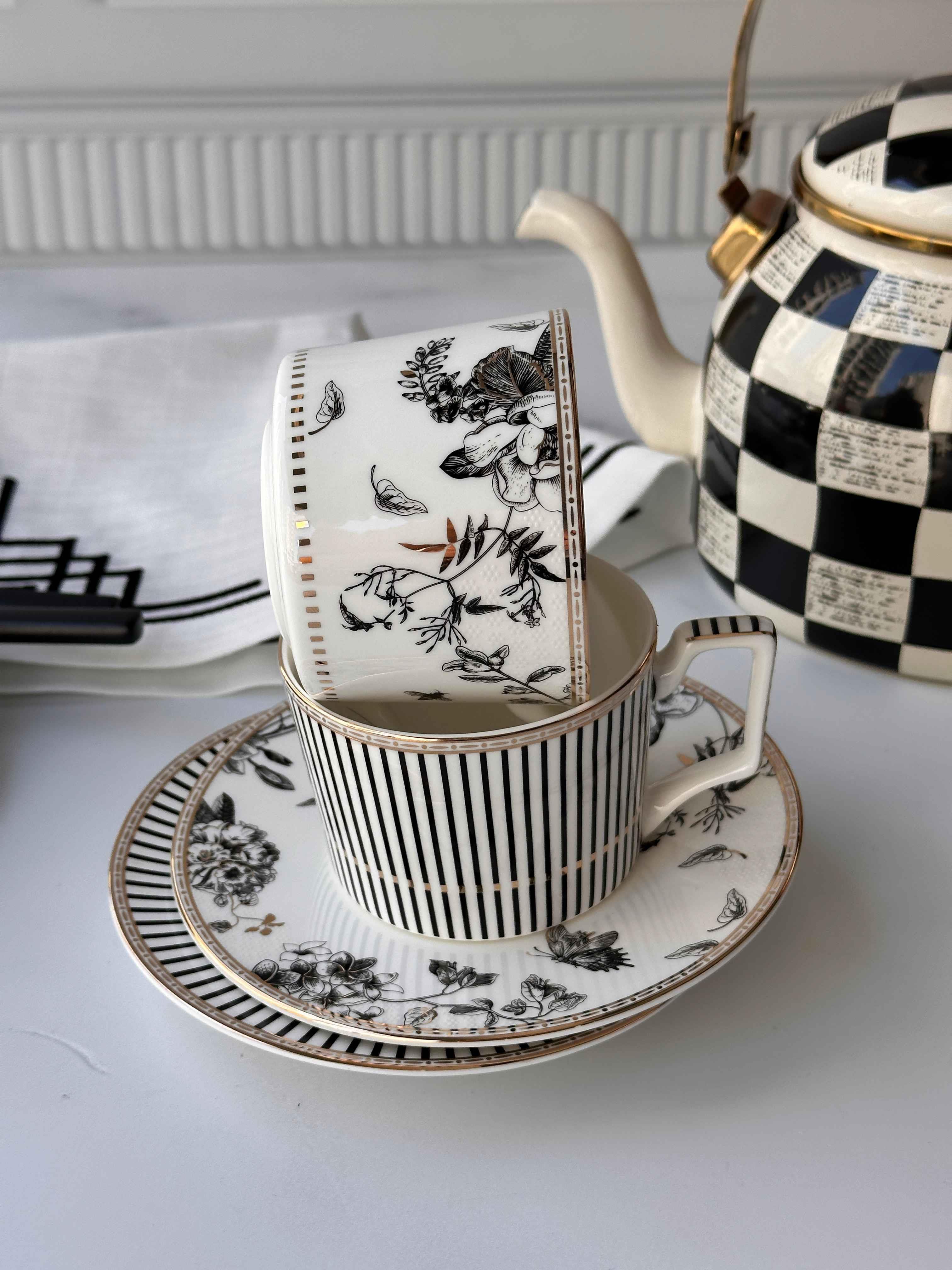Çay Fincan Seti Fiore 2 Kişilik 4 Parça 