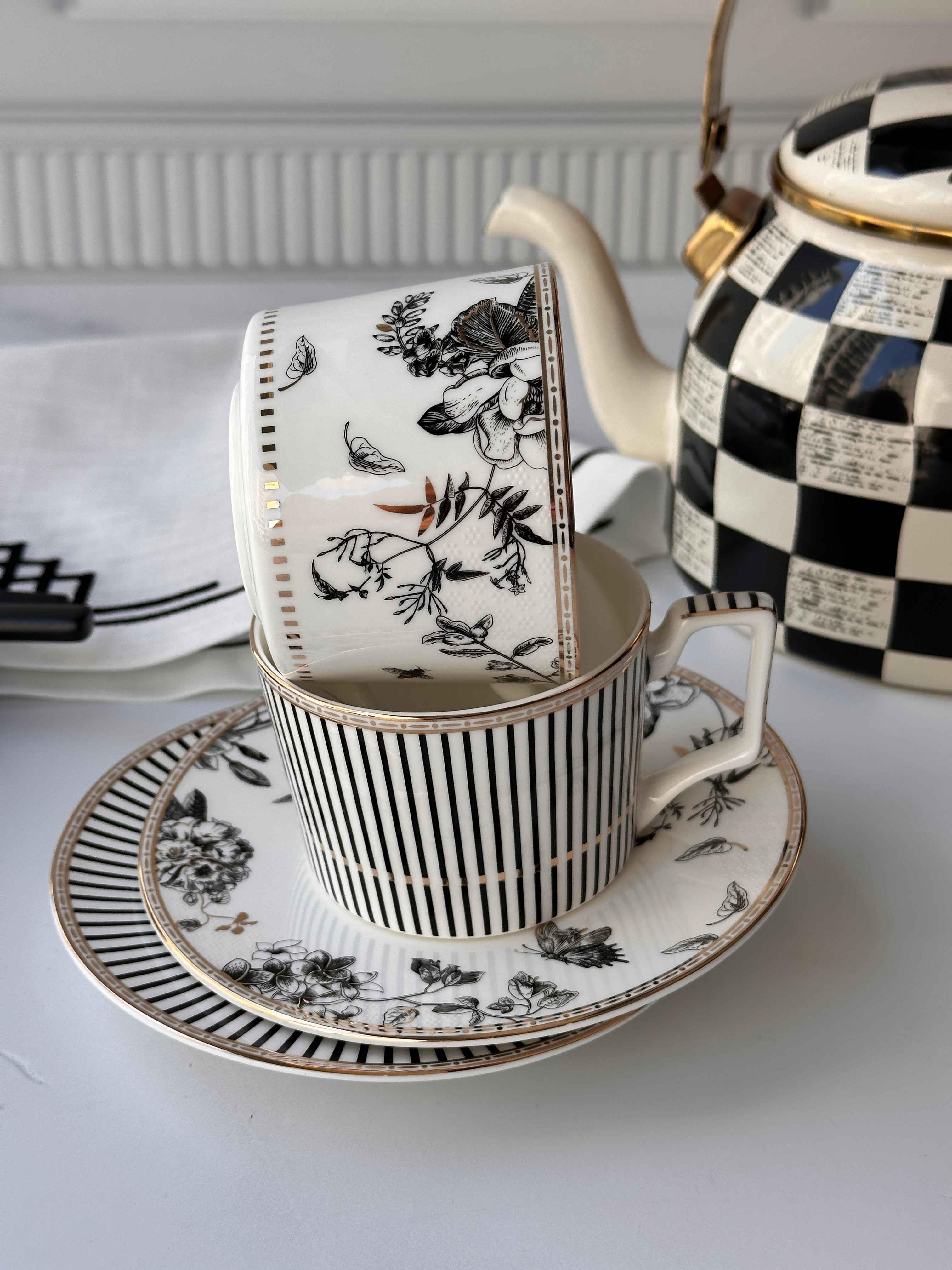 Çay Fincan Seti Fiore 2 Kişilik 4 Parça 