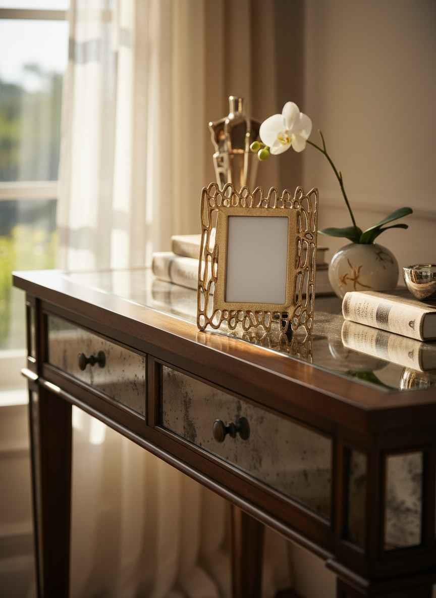 Çerçeve Antik Eskitme Altın Salon Aksesuarı
