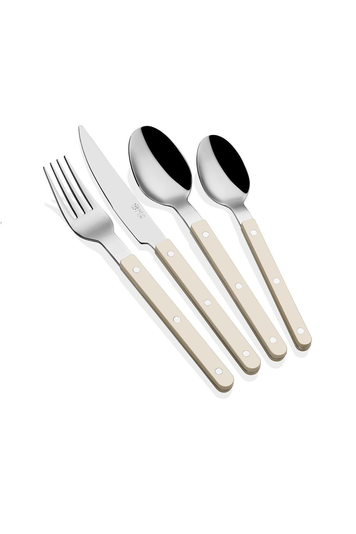 Comida Çatal Kaşık Bıçak Takımı Bej 24 Parça