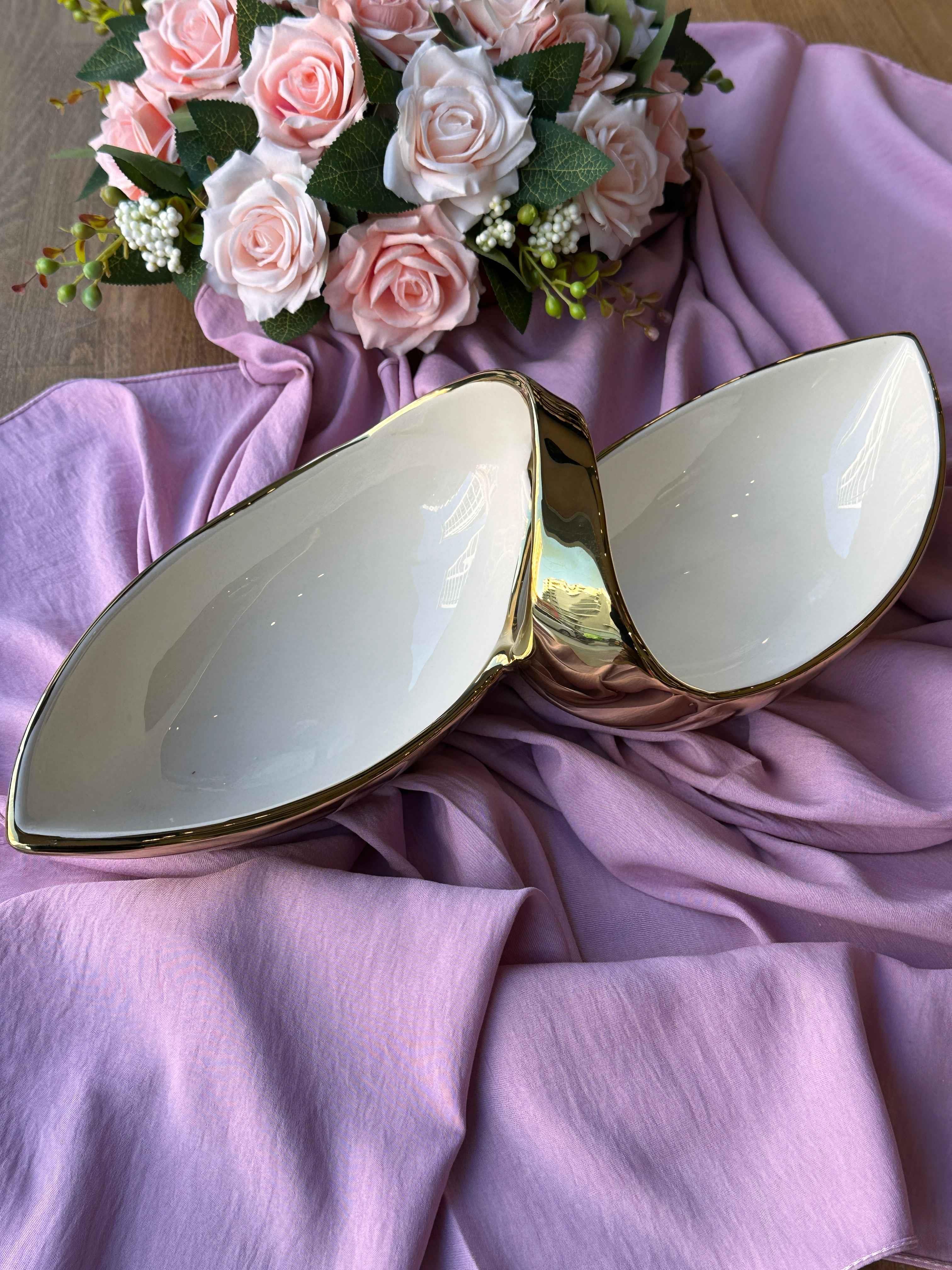 Dream Gold Oval Servis Tabağı 2 Bölmeli 