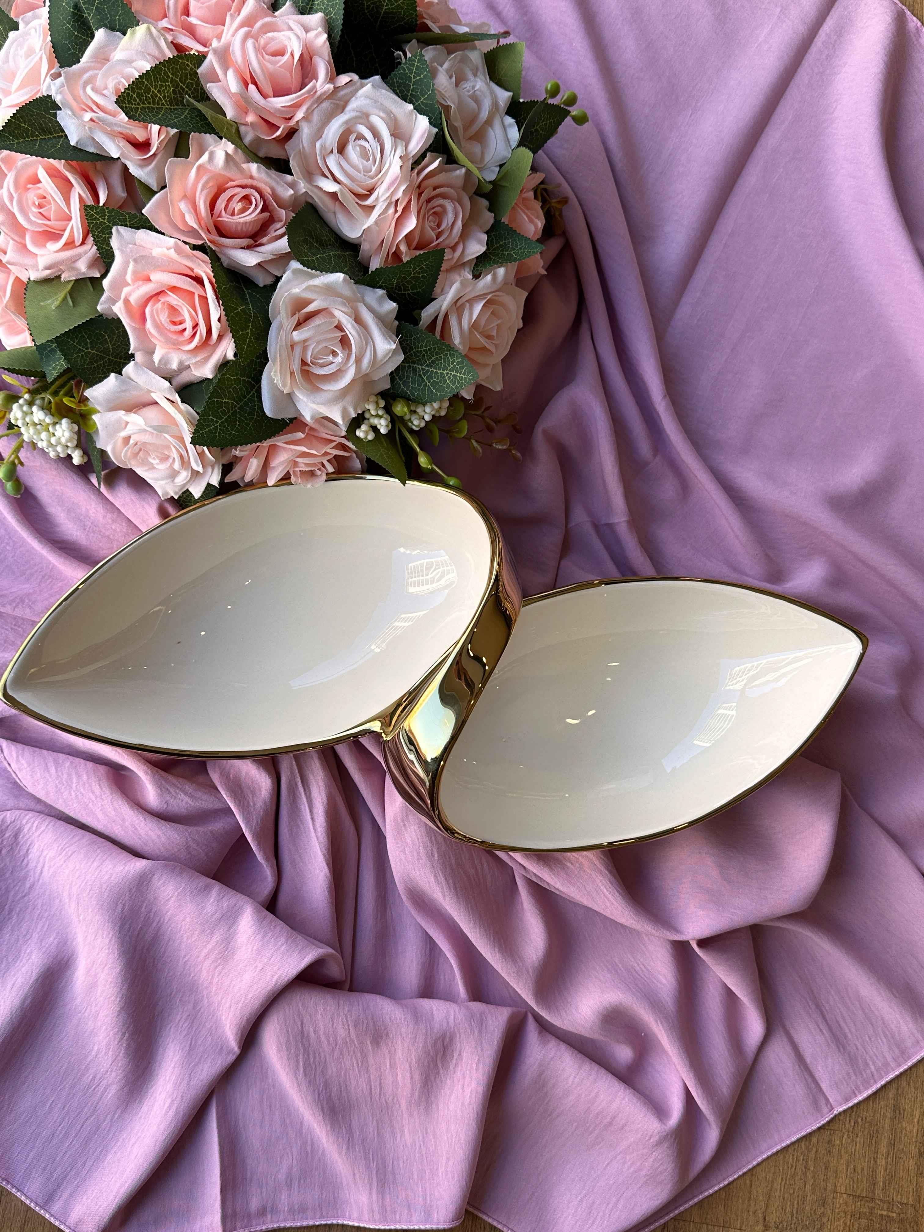 Dream Gold Oval Servis Tabağı 2 Bölmeli 